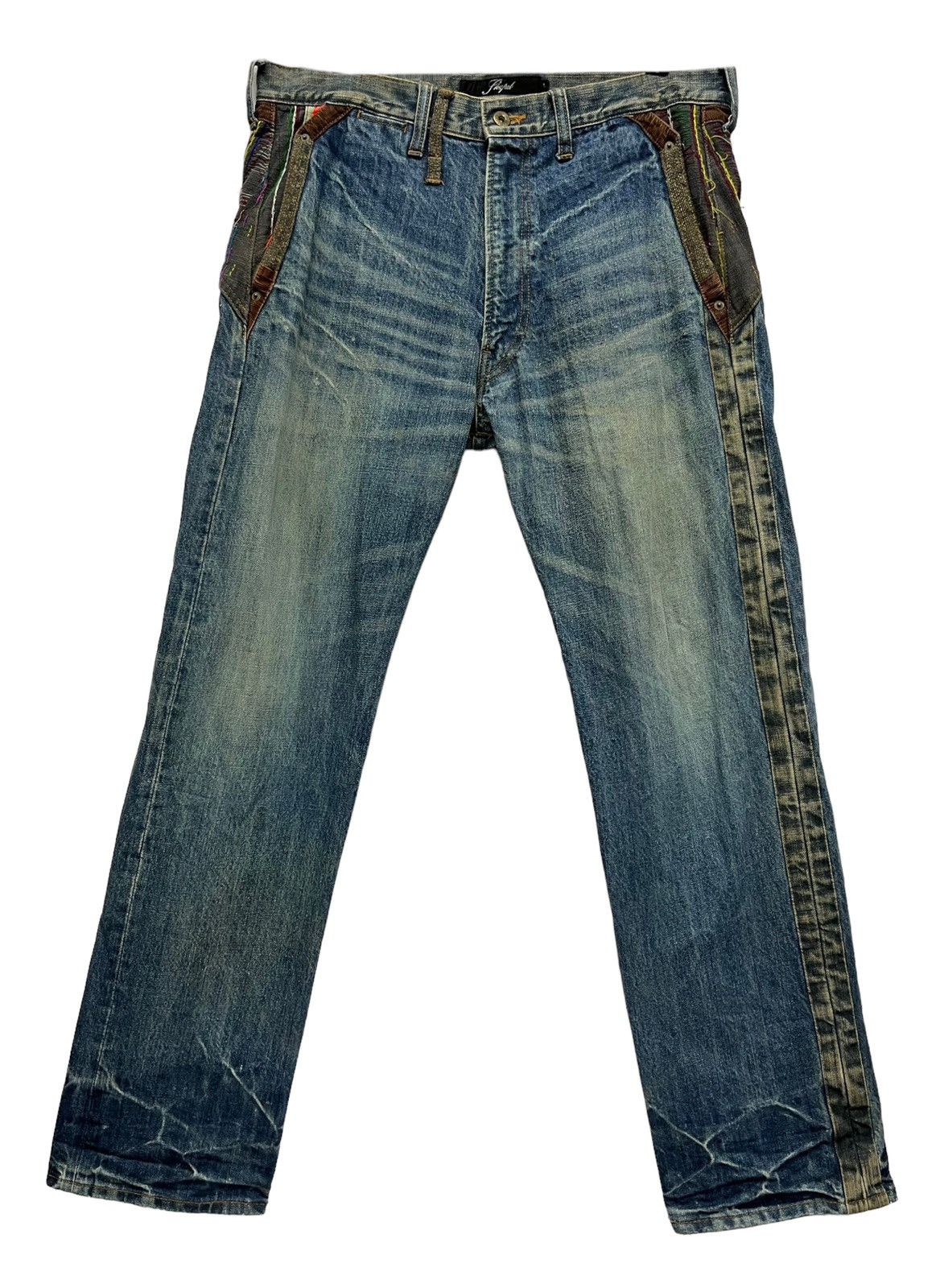 Japanese Brand Vintage SHAPEL Native Patchwork Distressed Kapital Style! Size US 32 / EU 48 - 6 Thumbnail