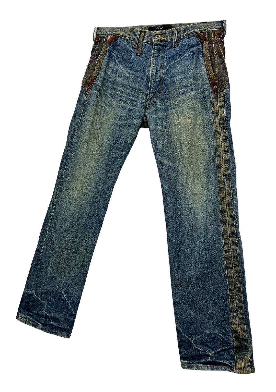 Japanese Brand Vintage SHAPEL Native Patchwork Distressed Kapital Style! Size US 32 / EU 48 - 5 Thumbnail