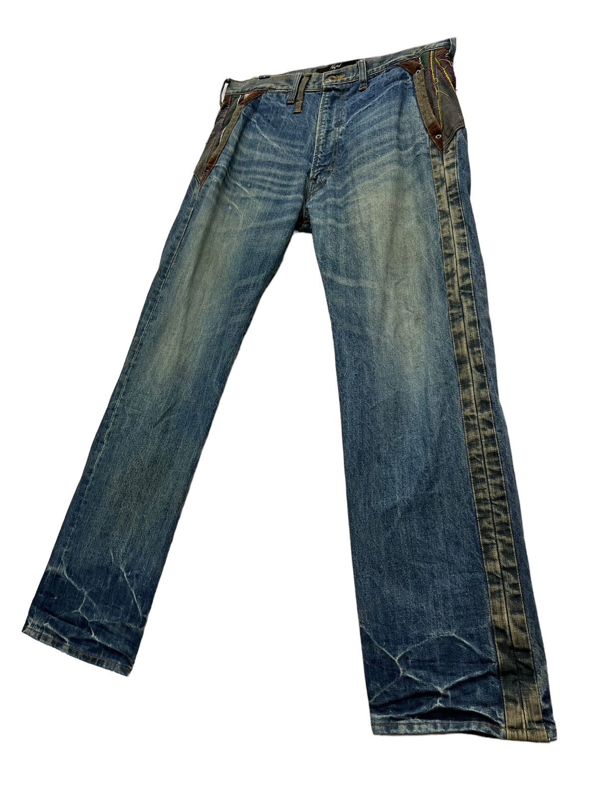 Japanese Brand Vintage SHAPEL Native Patchwork Distressed Kapital Style! Size US 32 / EU 48 - 4 Thumbnail