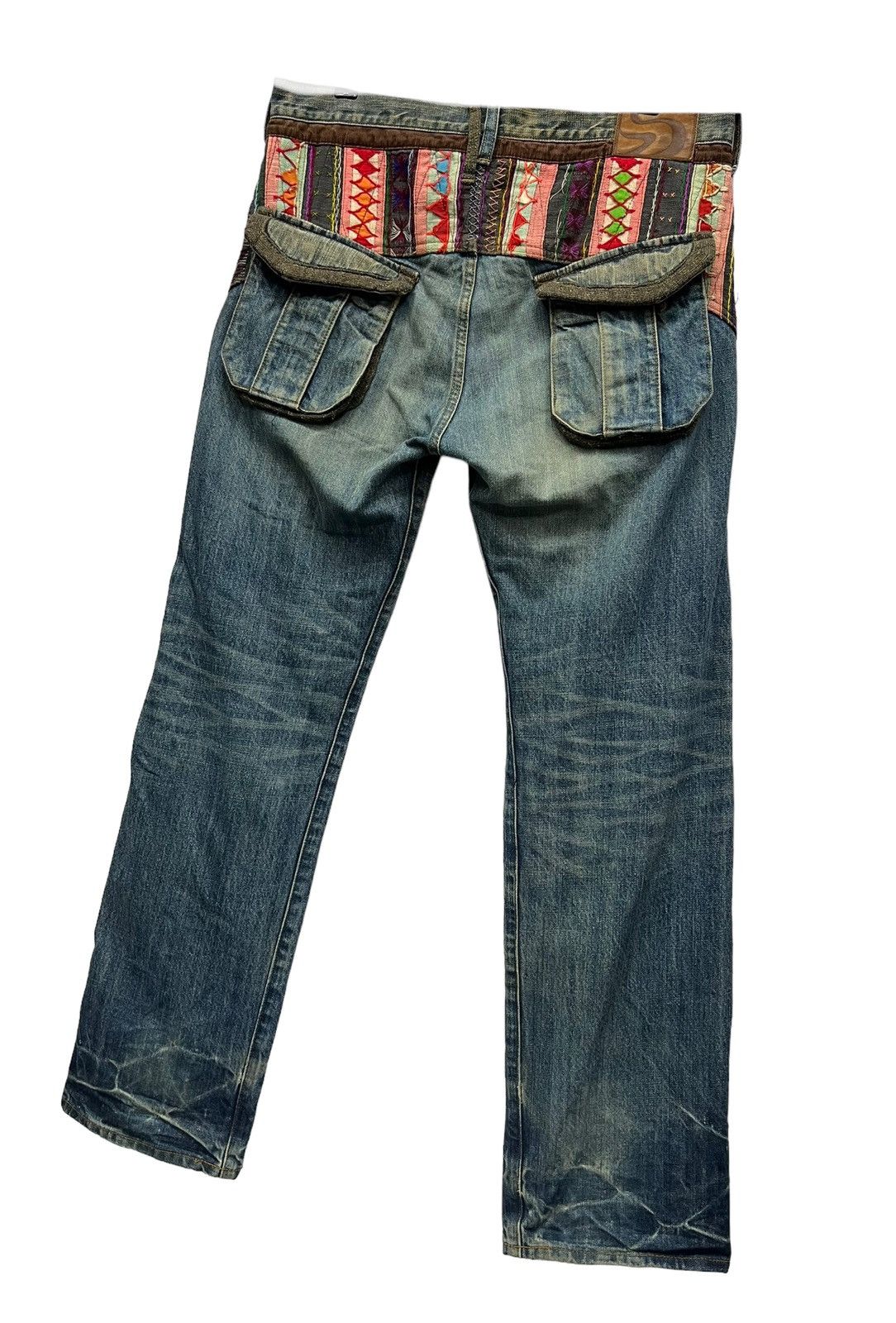Japanese Brand Vintage SHAPEL Native Patchwork Distressed Kapital Style! Size US 32 / EU 48 - 11 Thumbnail