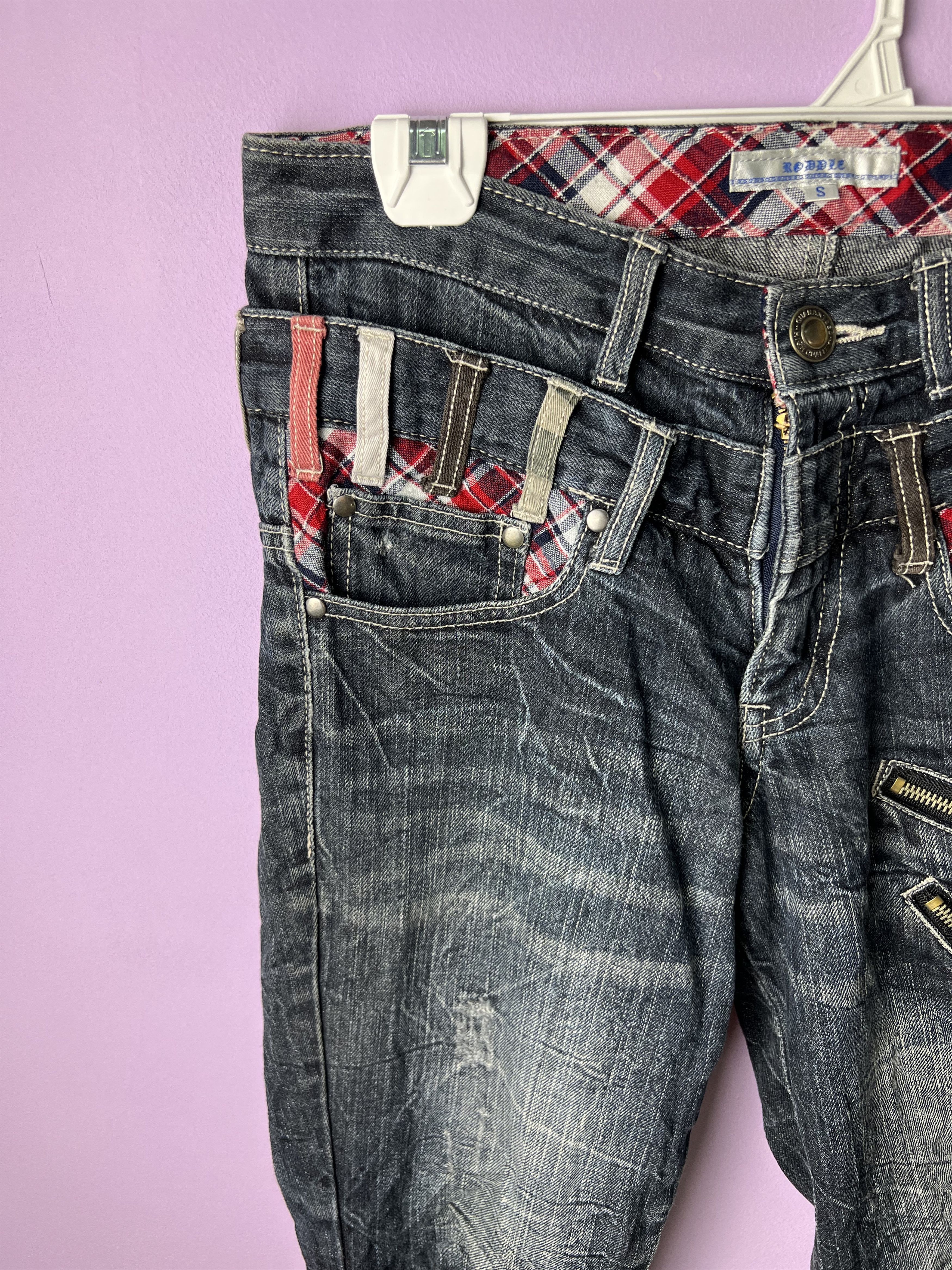 If Six Was Nine 🔥Roddle Double Waist Bondage Distressed Denim Size 31" - 7 Thumbnail