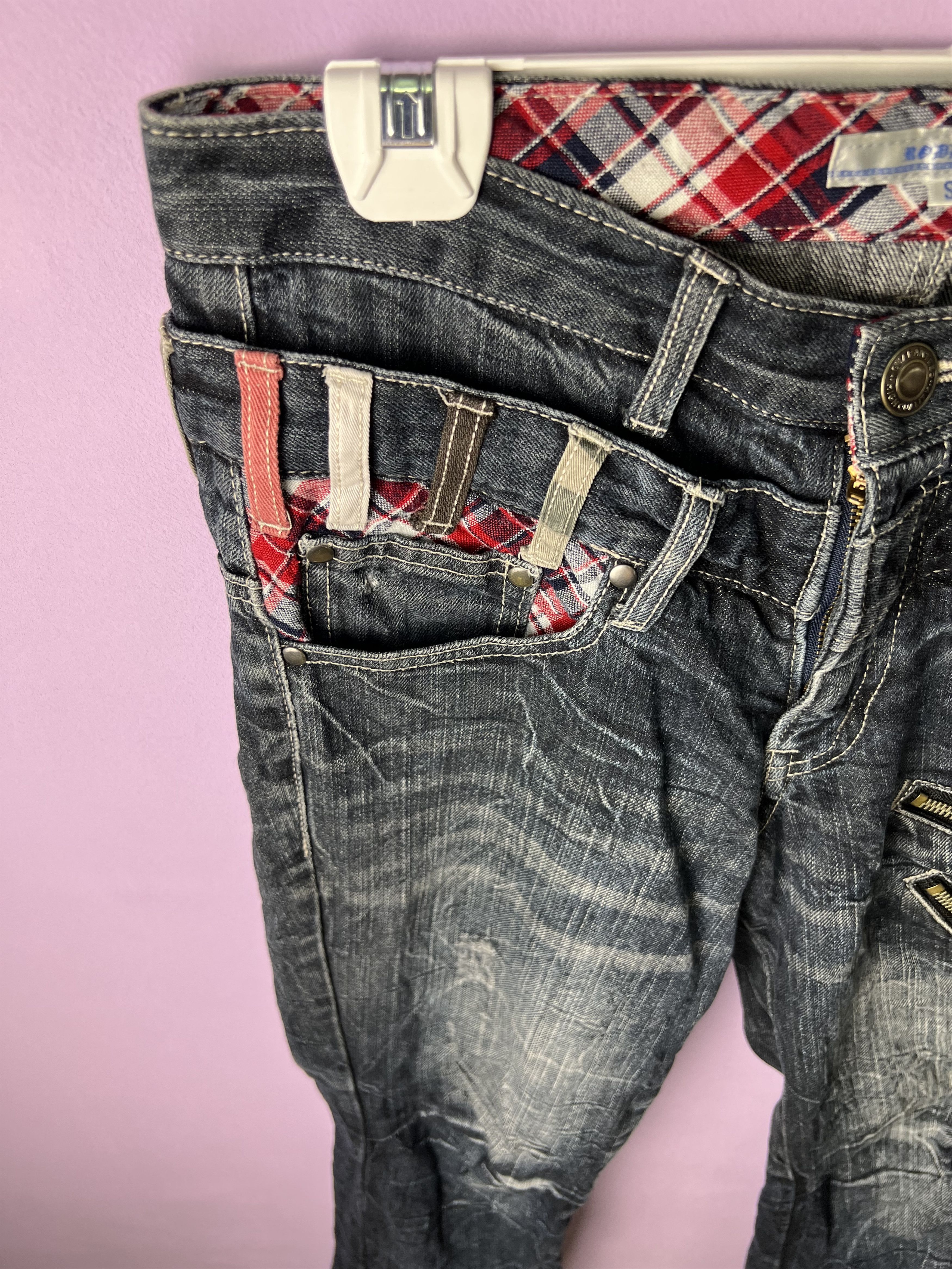 If Six Was Nine 🔥Roddle Double Waist Bondage Distressed Denim Size 31" - 9 Thumbnail