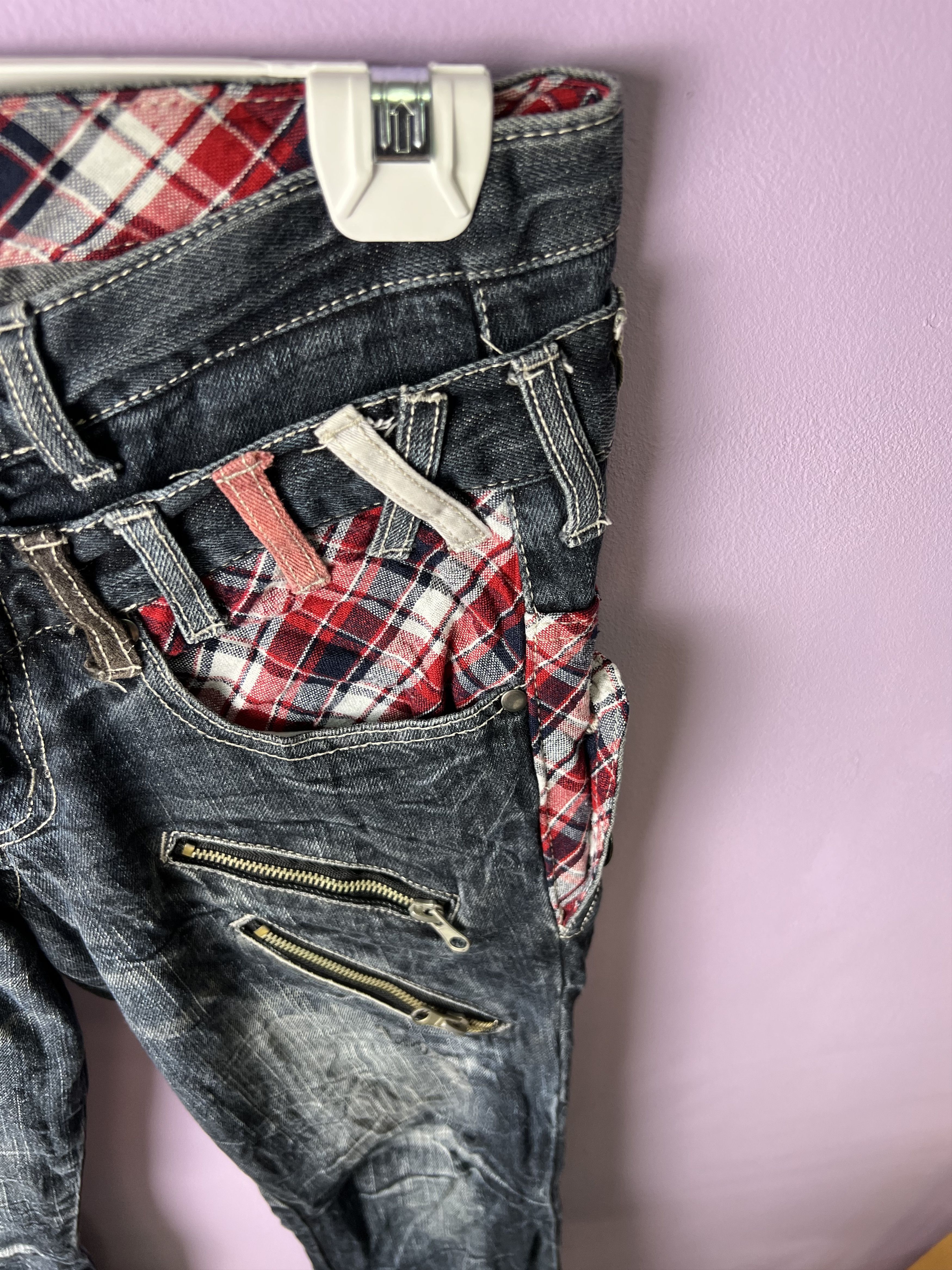 If Six Was Nine 🔥Roddle Double Waist Bondage Distressed Denim Size 31" - 8 Thumbnail