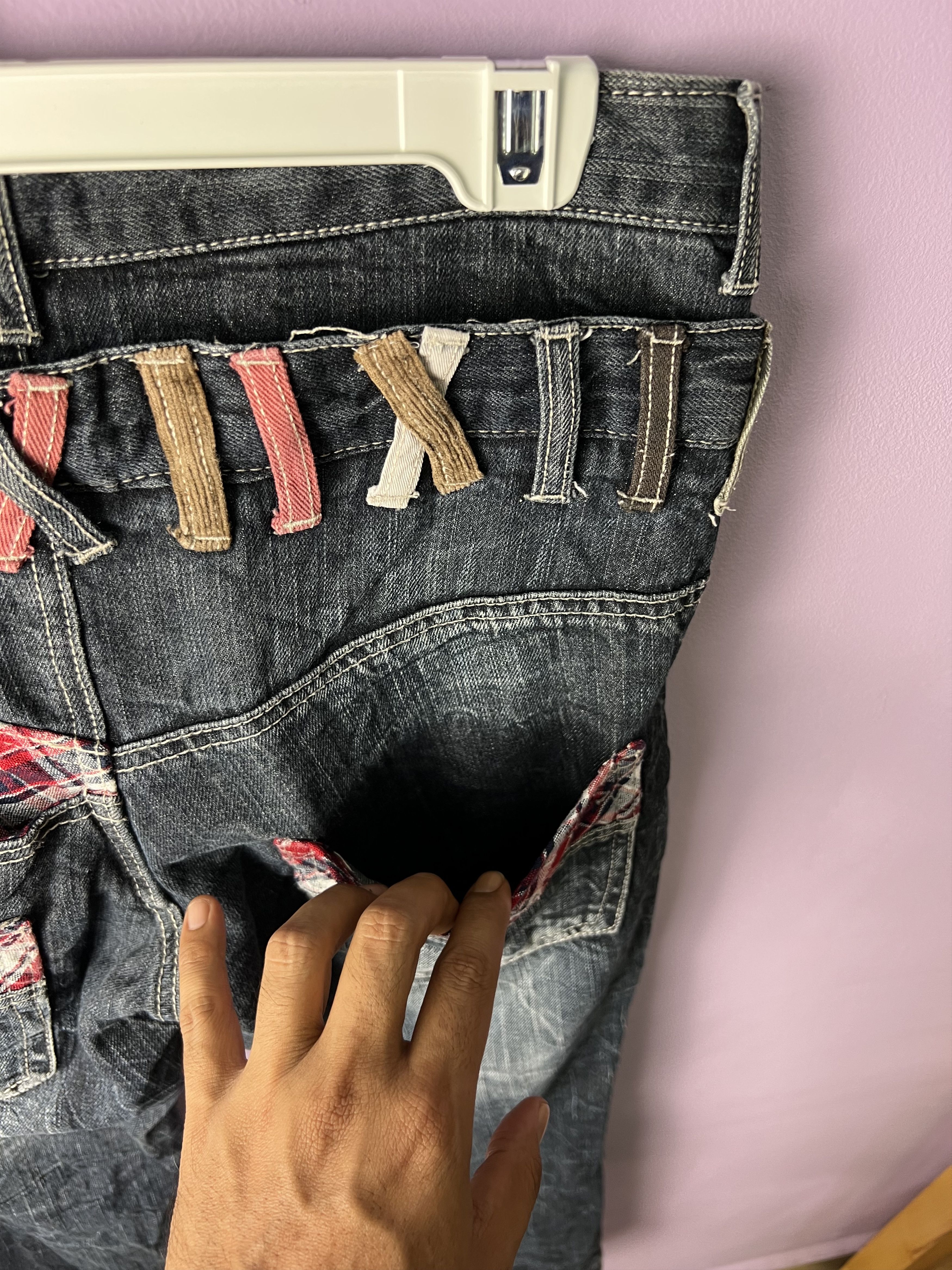 If Six Was Nine 🔥Roddle Double Waist Bondage Distressed Denim Size 31" - 17 Thumbnail
