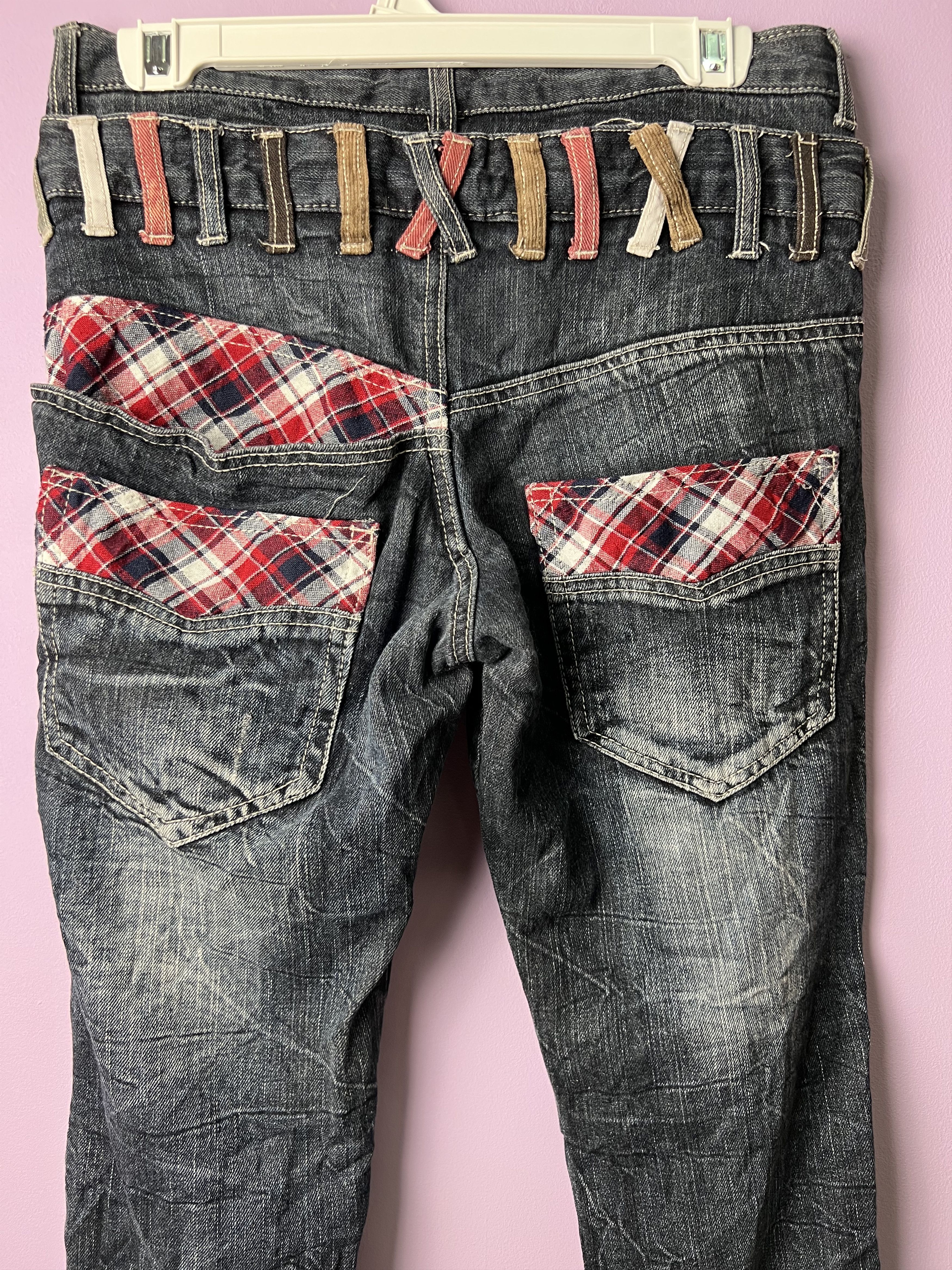 If Six Was Nine 🔥Roddle Double Waist Bondage Distressed Denim Size 31" - 14 Thumbnail