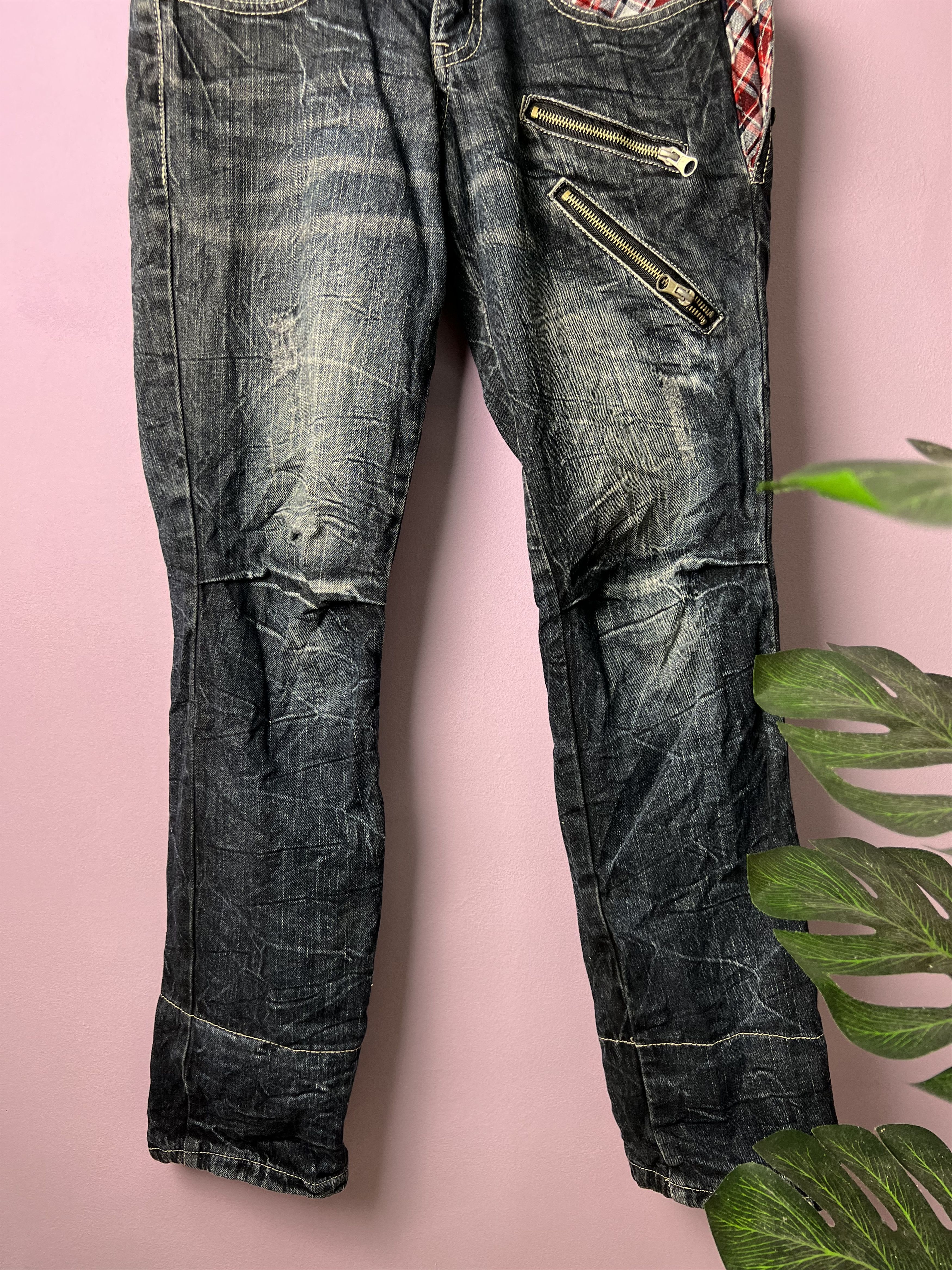 If Six Was Nine 🔥Roddle Double Waist Bondage Distressed Denim Size 31" - 10 Thumbnail