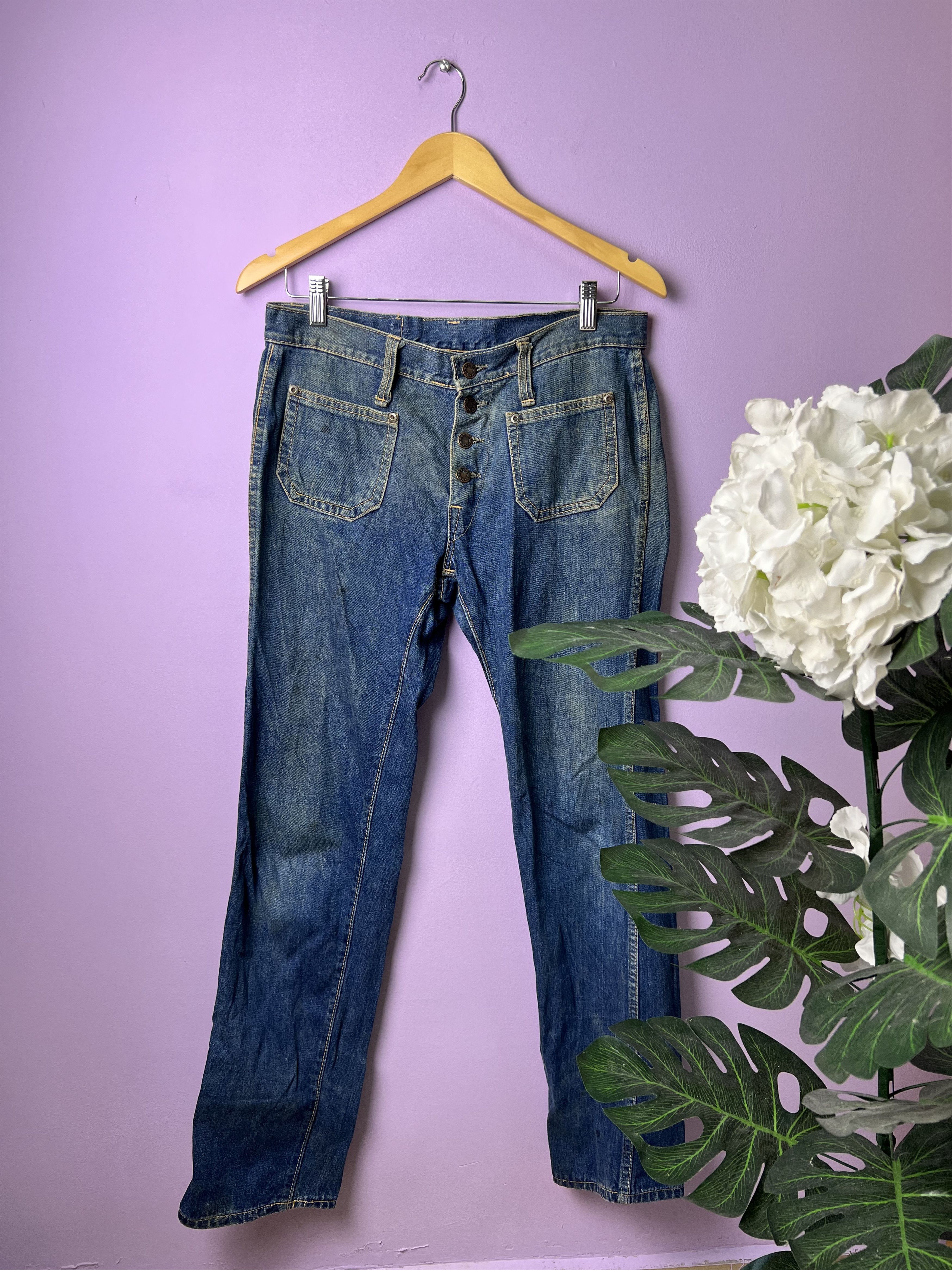 Japanese Brand 🔥Fashionable Design Bush Pant Bell Bottoms Denim Size 32" / US 10 / IT 46 - 1 Thumbnail