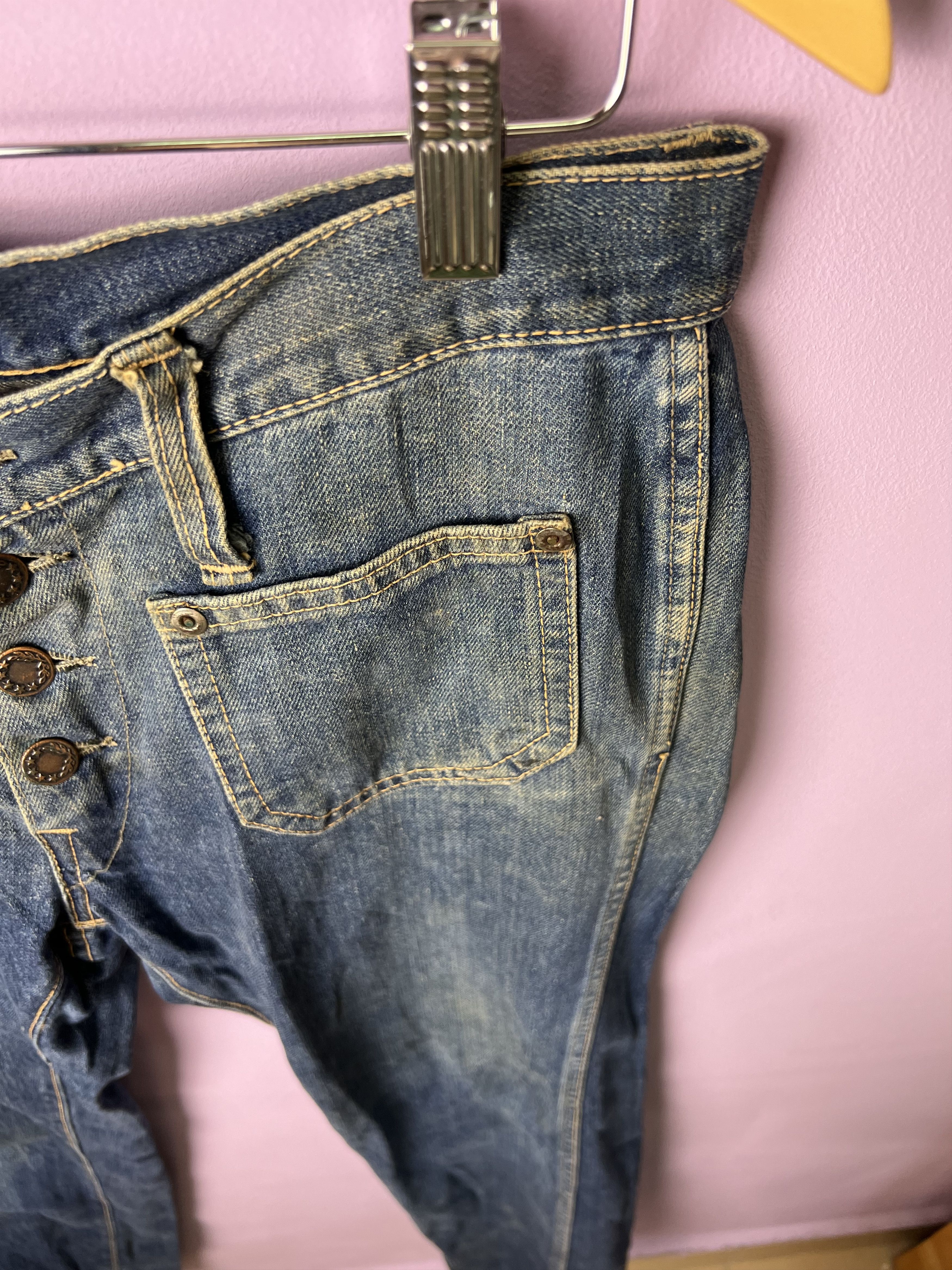 Japanese Brand 🔥Fashionable Design Bush Pant Bell Bottoms Denim Size 32" / US 10 / IT 46 - 8 Thumbnail