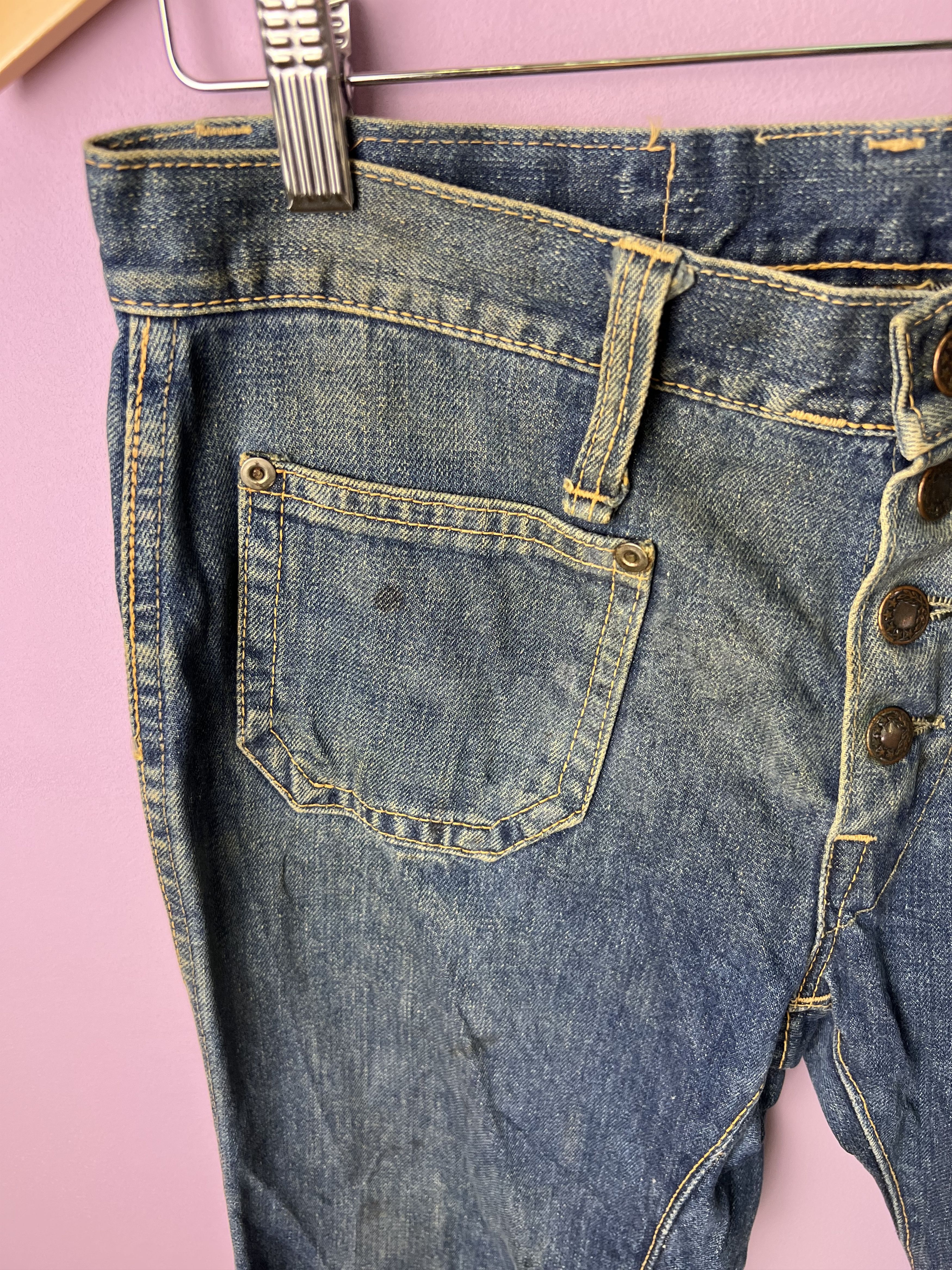 Japanese Brand 🔥Fashionable Design Bush Pant Bell Bottoms Denim Size 32" / US 10 / IT 46 - 7 Thumbnail