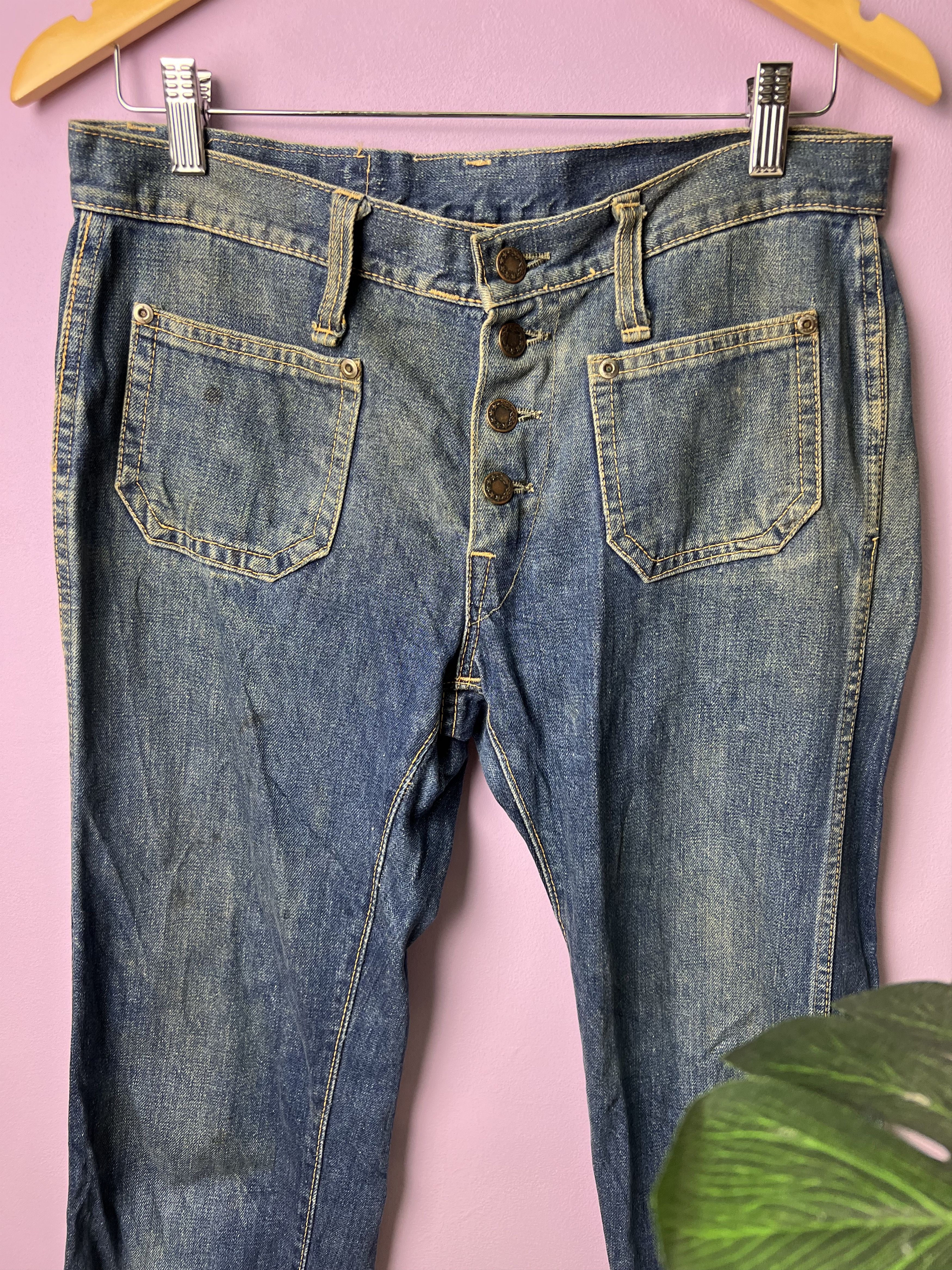 Japanese Brand 🔥Fashionable Design Bush Pant Bell Bottoms Denim Size 32" / US 10 / IT 46 - 4 Thumbnail