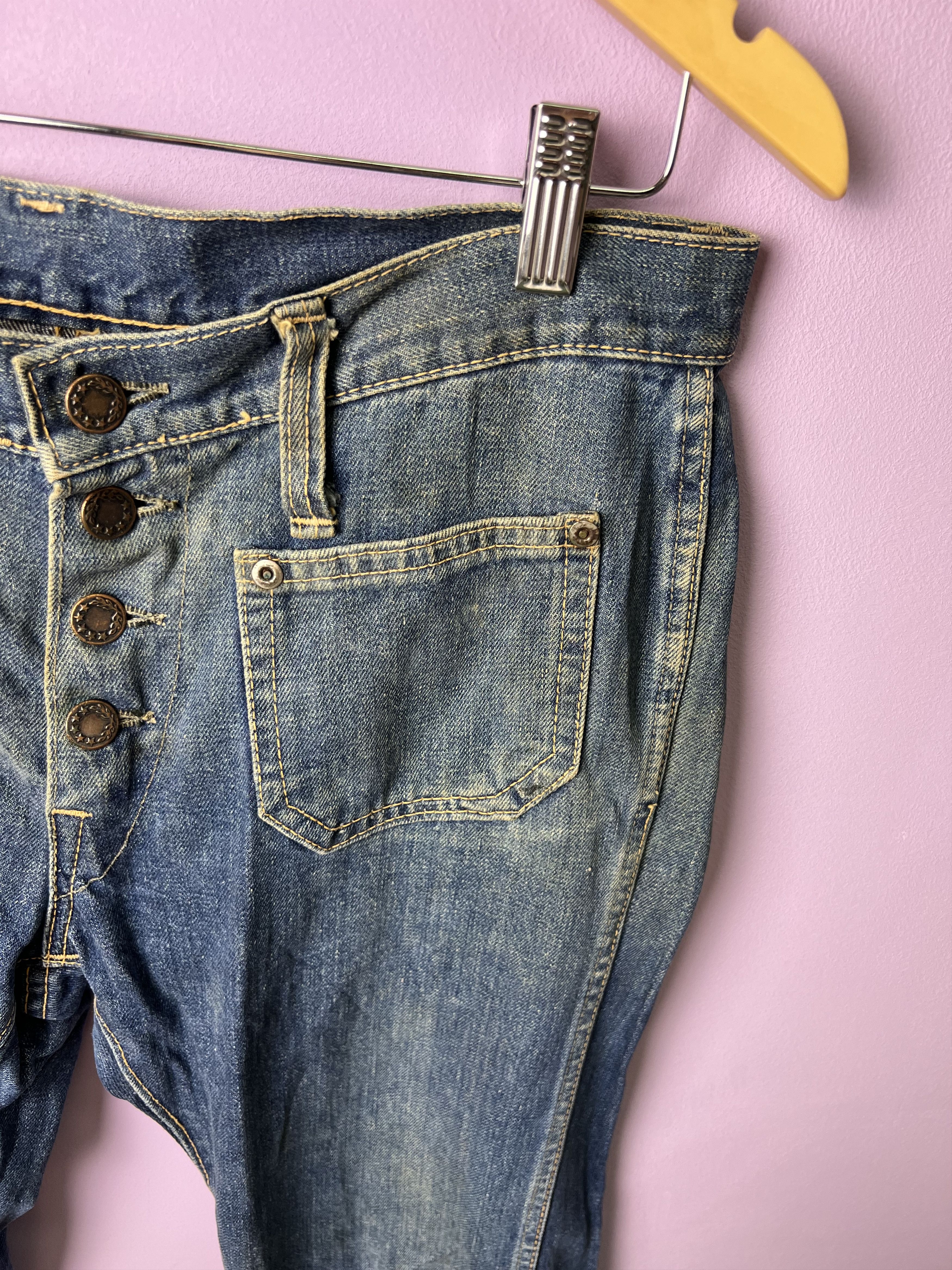 Japanese Brand 🔥Fashionable Design Bush Pant Bell Bottoms Denim Size 32" / US 10 / IT 46 - 6 Thumbnail