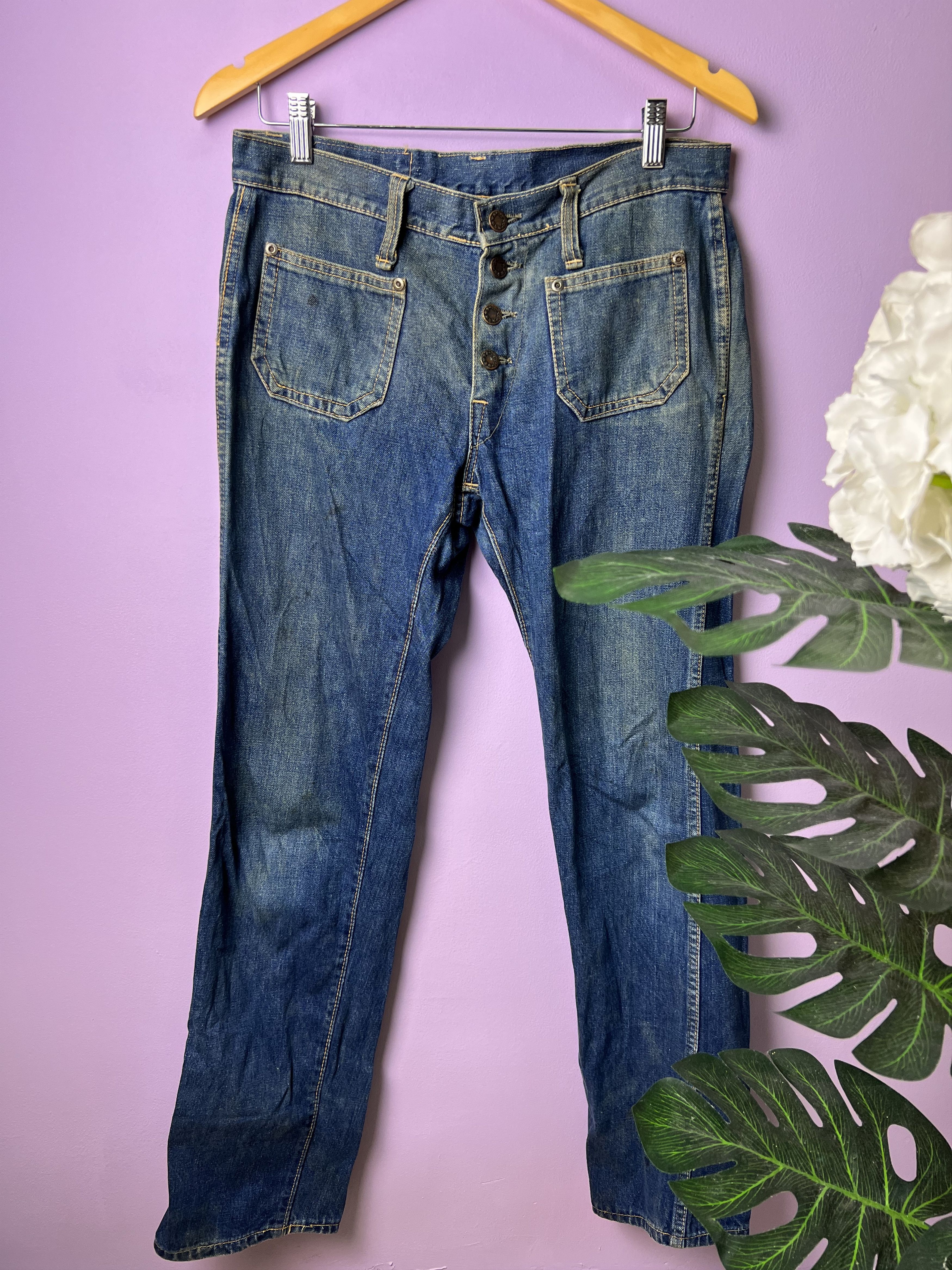 Japanese Brand 🔥Fashionable Design Bush Pant Bell Bottoms Denim Size 32" / US 10 / IT 46 - 2 Thumbnail