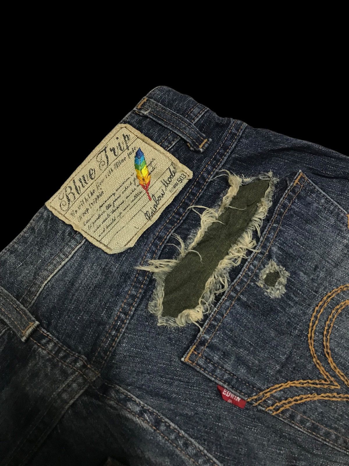 Hysteric Glamour × If Six Was Nine × Japanese Brand Distressed Zebra Edwin 503 Rainbow Denim Patchwork Size US 32 / EU 48 - 9 Thumbnail