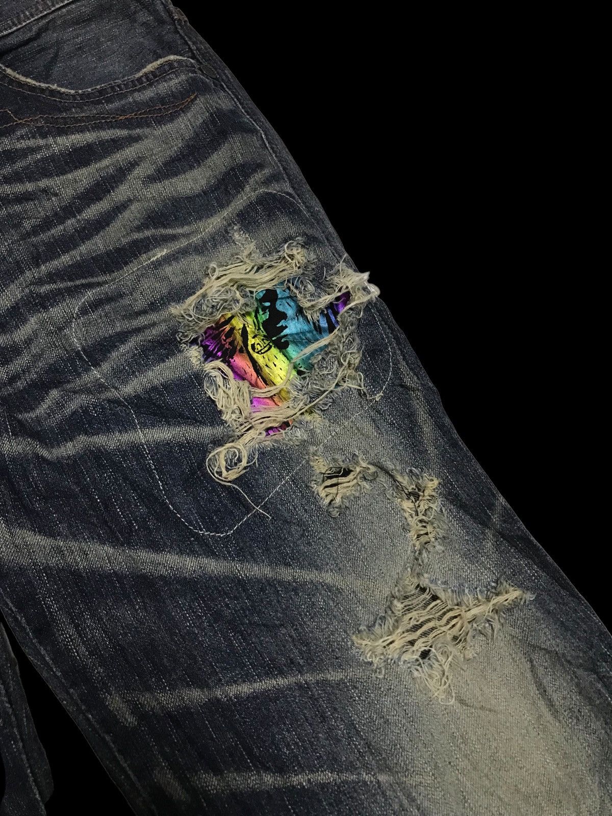 Hysteric Glamour × If Six Was Nine × Japanese Brand Distressed Zebra Edwin 503 Rainbow Denim Patchwork Size US 32 / EU 48 - 4 Thumbnail