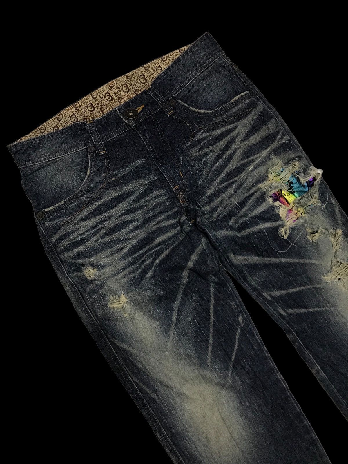 Hysteric Glamour × If Six Was Nine × Japanese Brand Distressed Zebra Edwin 503 Rainbow Denim Patchwork Size US 32 / EU 48 - 2 Thumbnail
