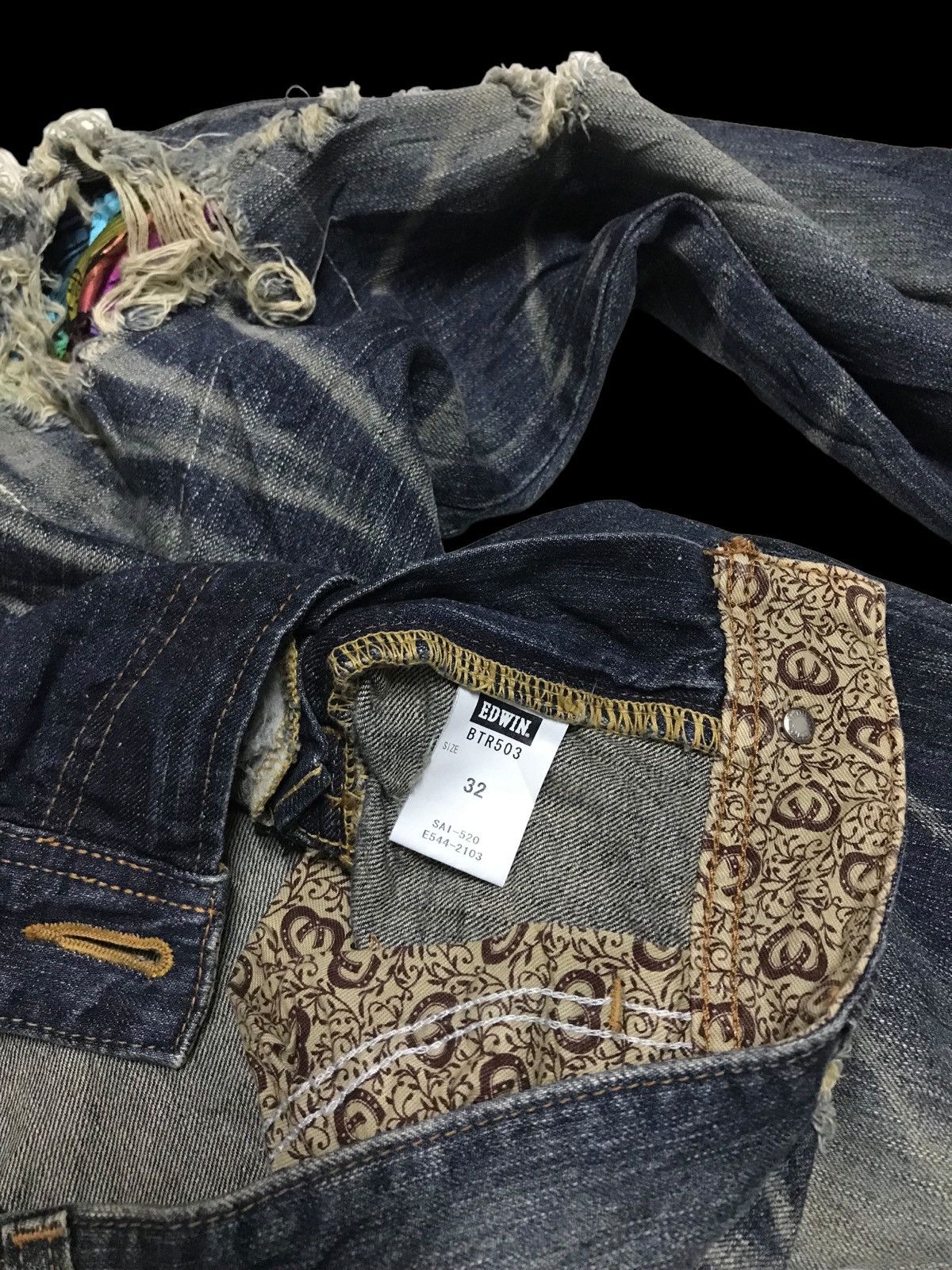 Hysteric Glamour × If Six Was Nine × Japanese Brand Distressed Zebra Edwin 503 Rainbow Denim Patchwork Size US 32 / EU 48 - 11 Thumbnail