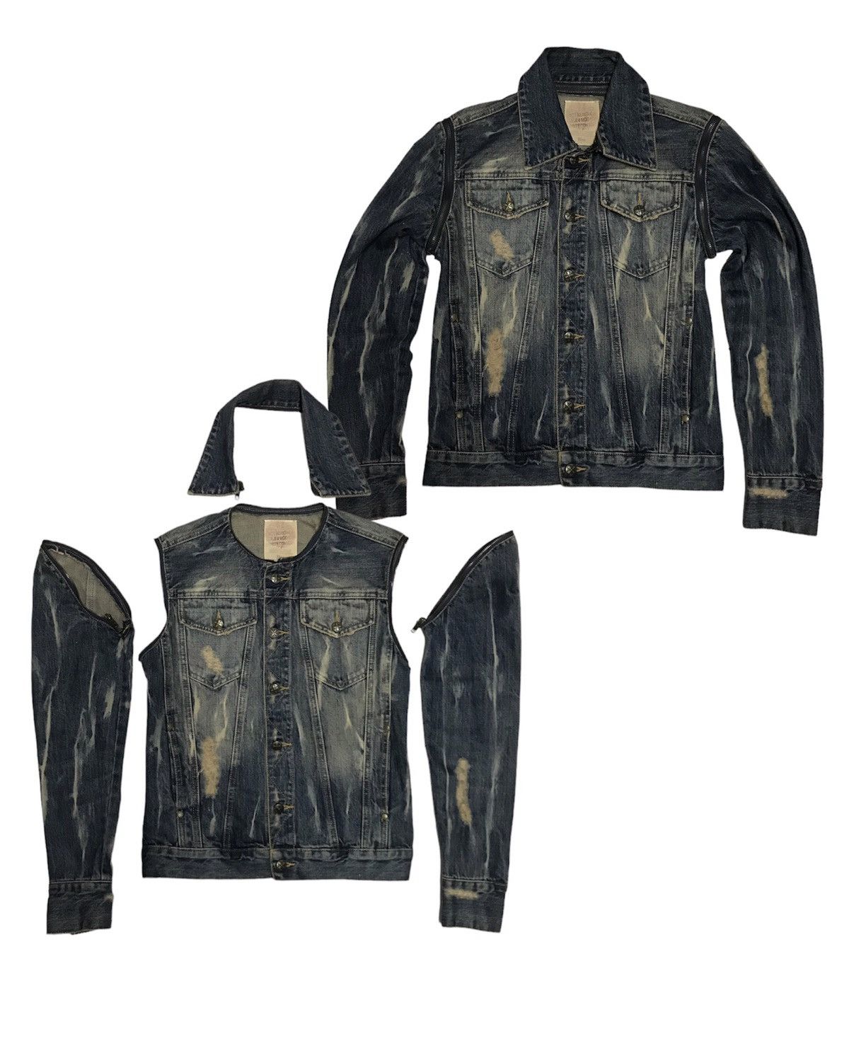 Hysteric Glamour × If Six Was Nine Detachable⚡Midas Distressed Trucker Denim Jacket 506 Size US S / EU 44-46 / 1 - 1 Thumbnail
