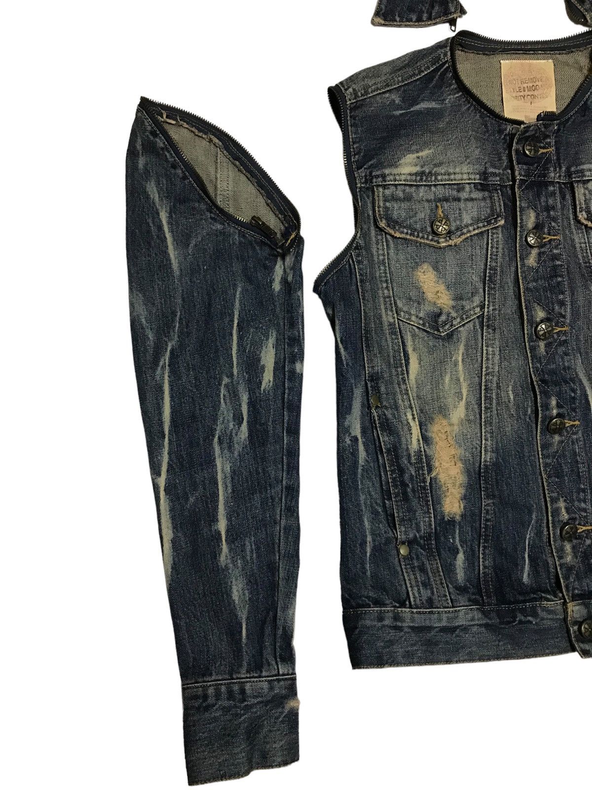 Hysteric Glamour × If Six Was Nine Detachable⚡Midas Distressed Trucker Denim Jacket 506 Size US S / EU 44-46 / 1 - 3 Thumbnail