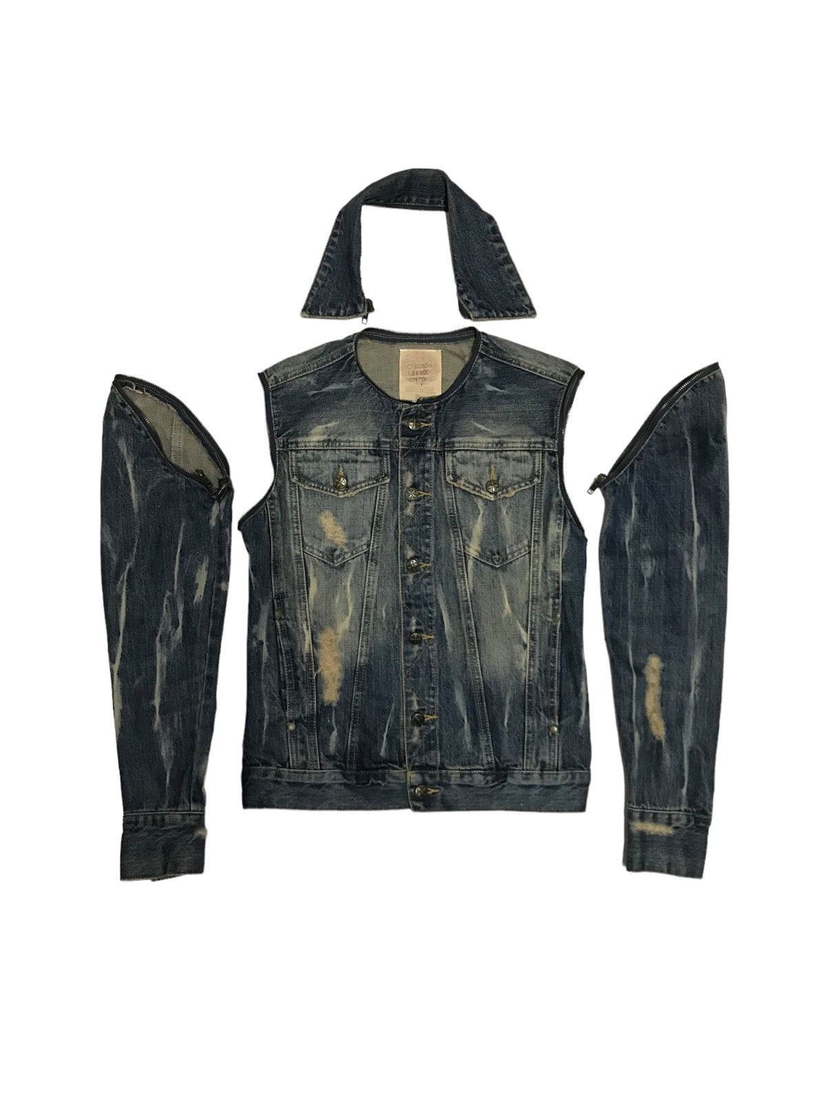 Hysteric Glamour × If Six Was Nine Detachable⚡Midas Distressed Trucker Denim Jacket 506 Size US S / EU 44-46 / 1 - 2 Thumbnail