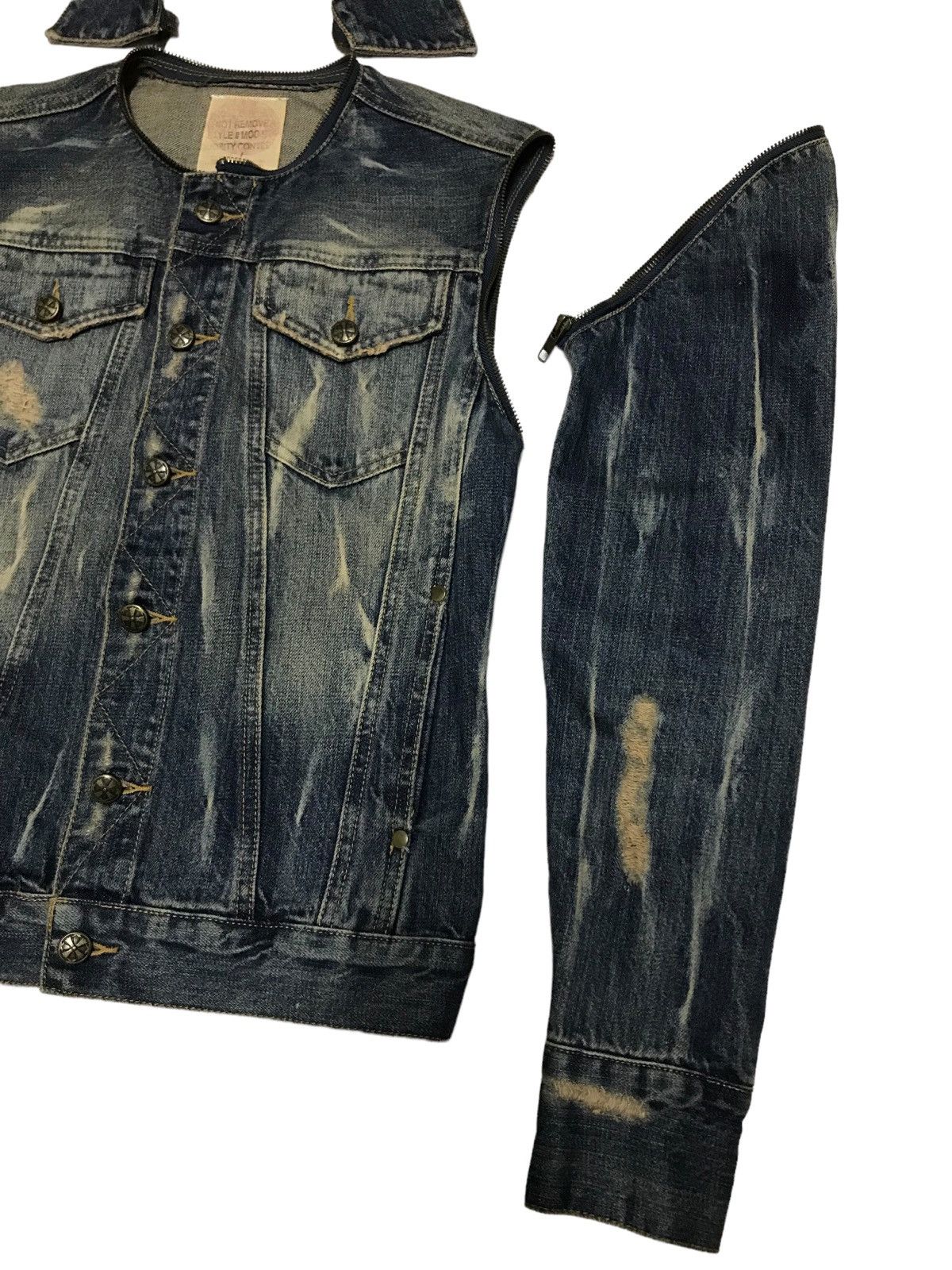 Hysteric Glamour × If Six Was Nine Detachable⚡Midas Distressed Trucker Denim Jacket 506 Size US S / EU 44-46 / 1 - 4 Thumbnail