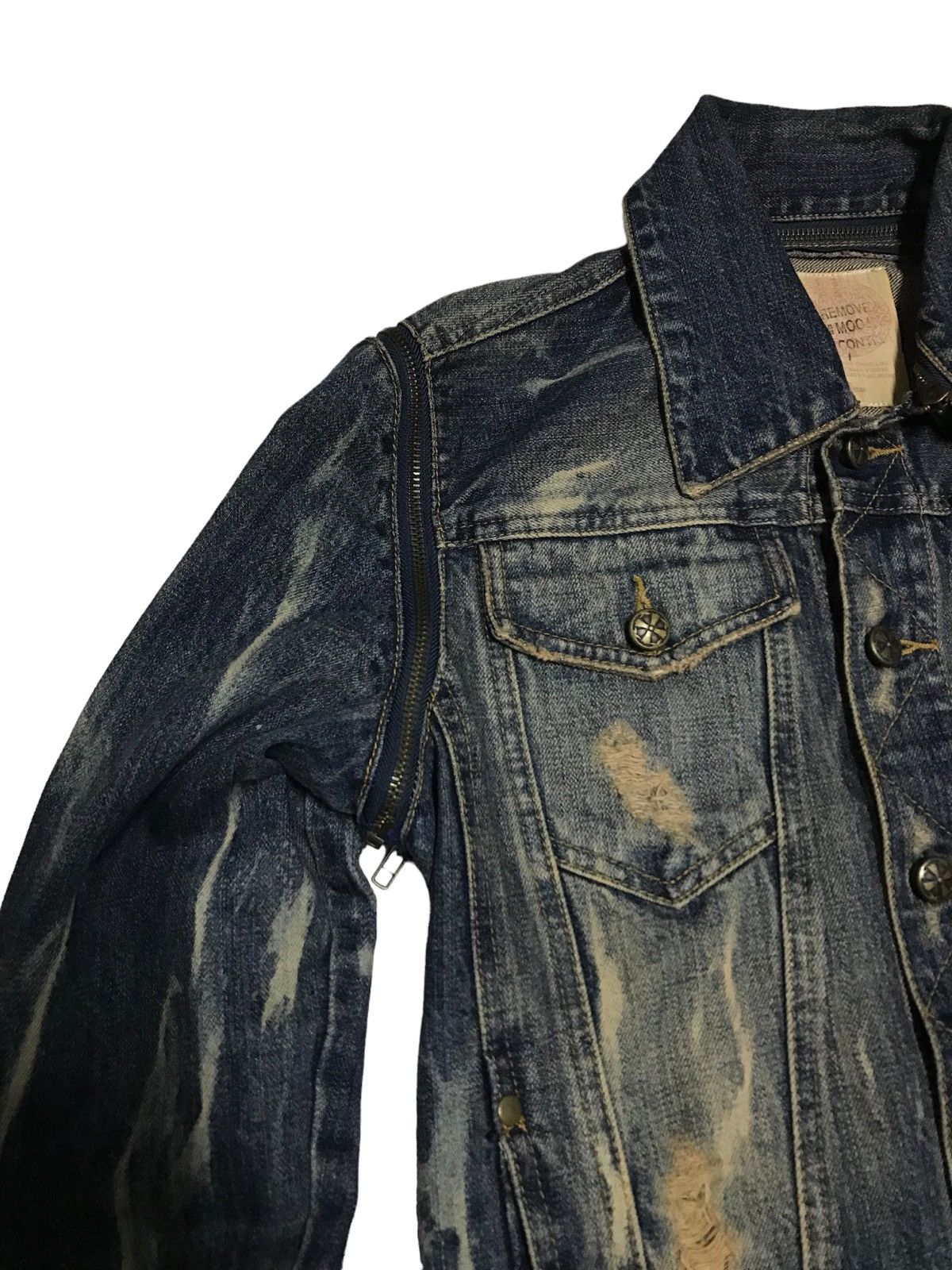 Hysteric Glamour × If Six Was Nine Detachable⚡Midas Distressed Trucker Denim Jacket 506 Size US S / EU 44-46 / 1 - 12 Thumbnail