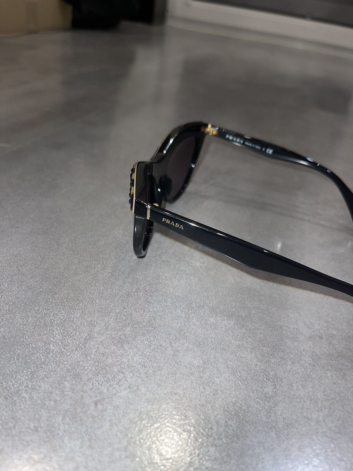 Prada Prada SPR04P MA5-5F1 Black Crystal Sunglasses Size ONE SIZE - 8 Thumbnail