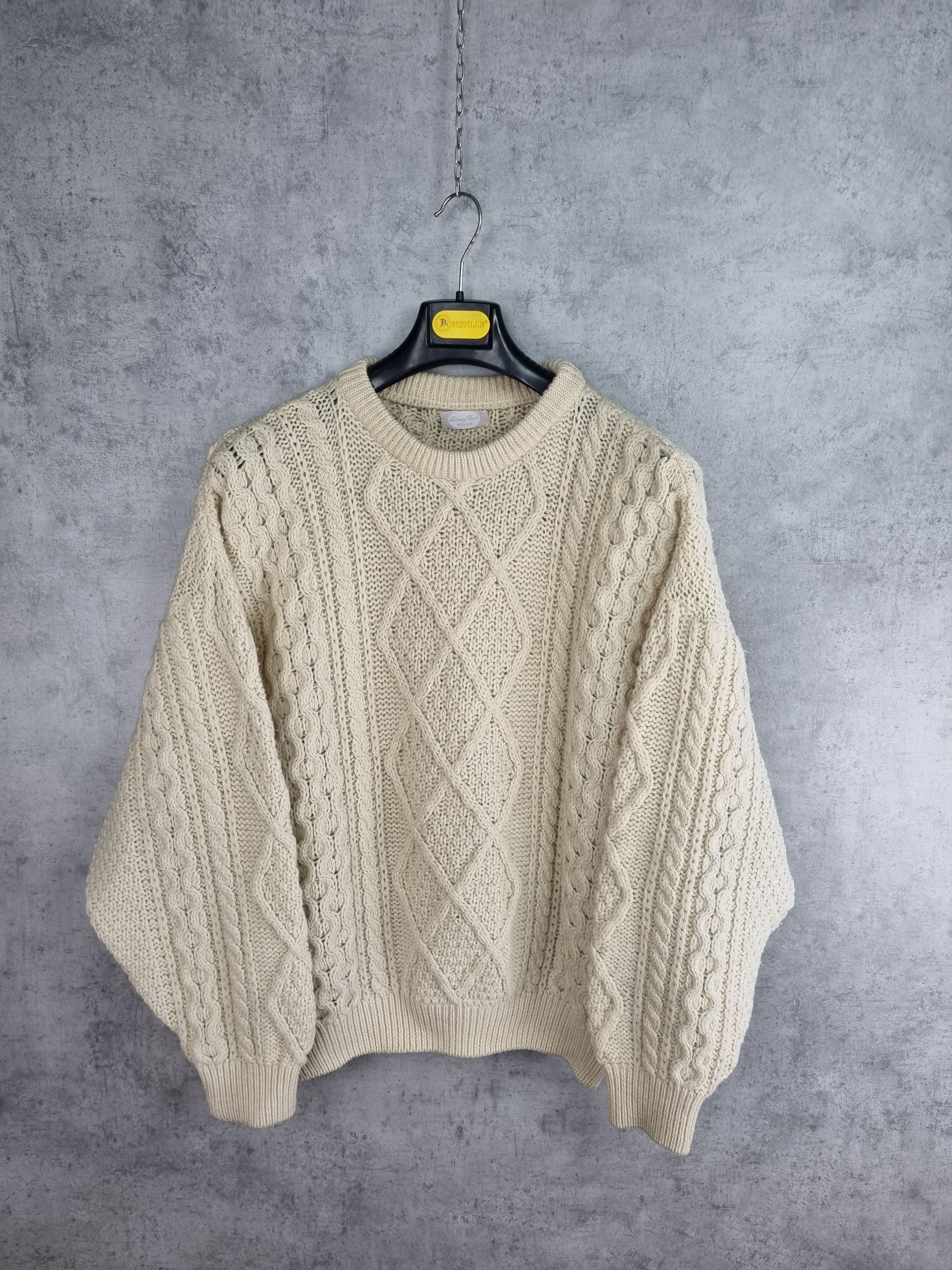 Japanese Brand × Vintage Ludwig Beck Cable Knit Beautiful Sweater made in Ireland Size US XL / EU 56 / 4 - 2 Thumbnail