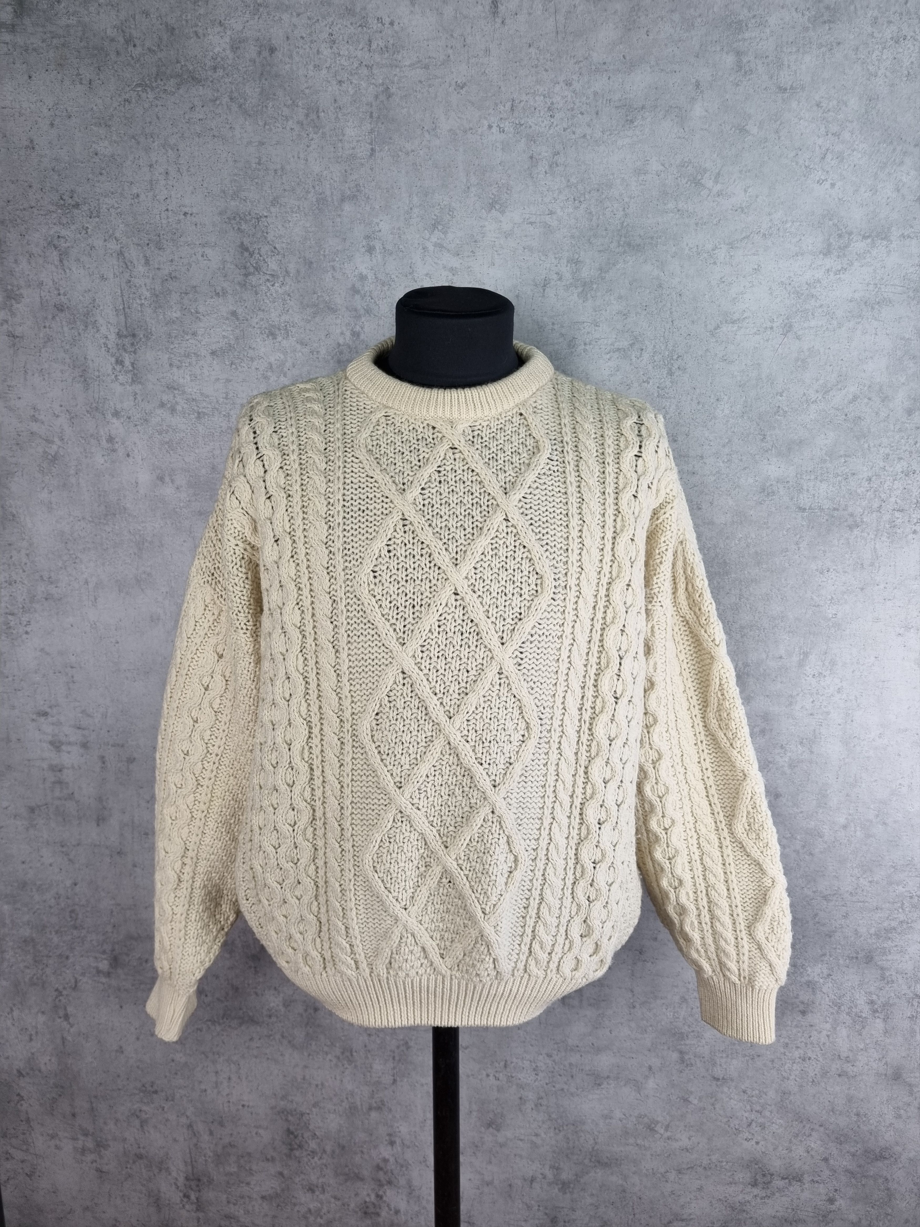 Japanese Brand × Vintage Ludwig Beck Cable Knit Beautiful Sweater made in Ireland Size US XL / EU 56 / 4 - 4 Thumbnail