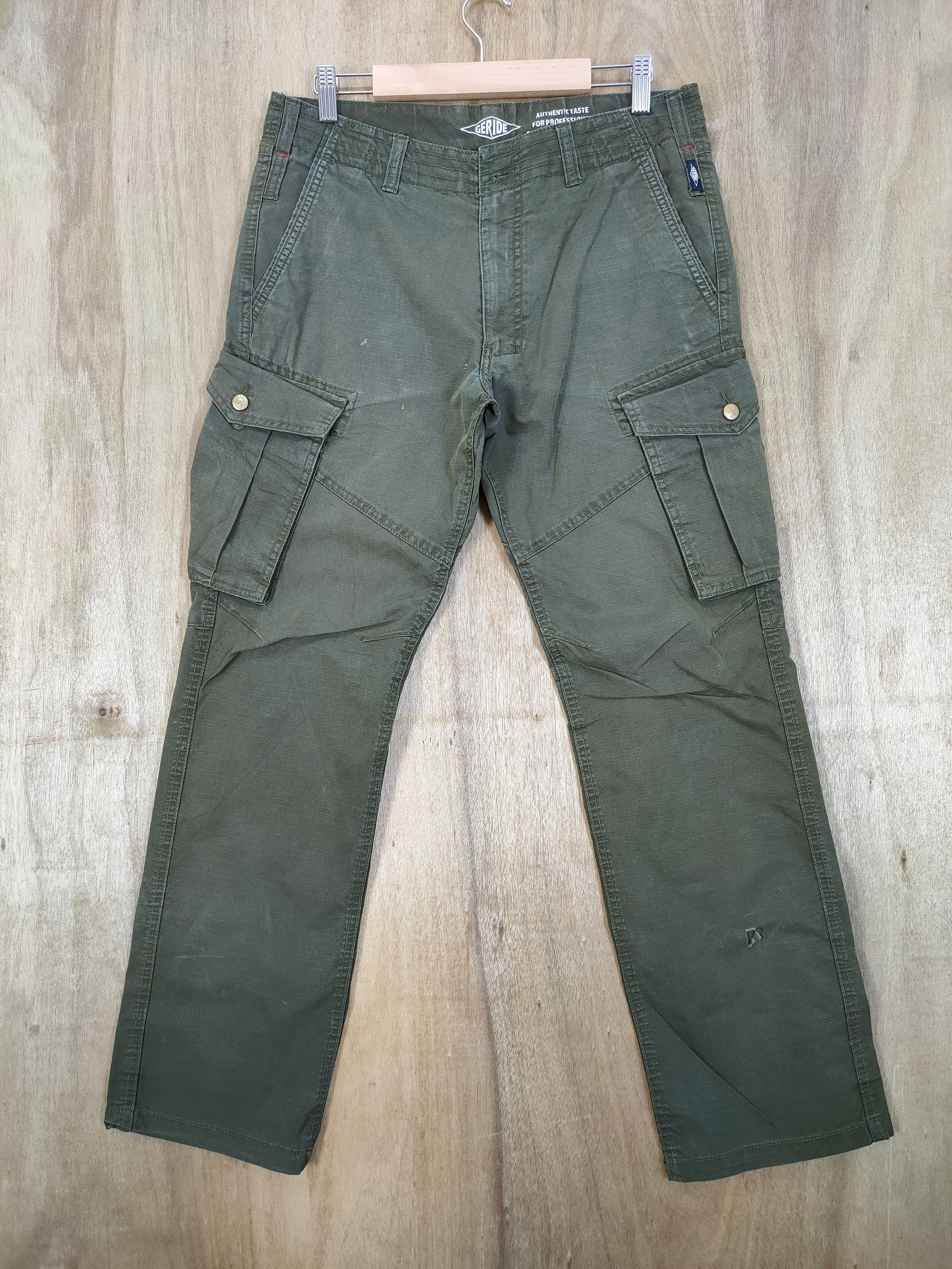 Japanese Brand × Vintage VINTAGE GRIDE OLIVE GREEN CARGO PANTS Size US 32 / EU 48 - 1 Thumbnail