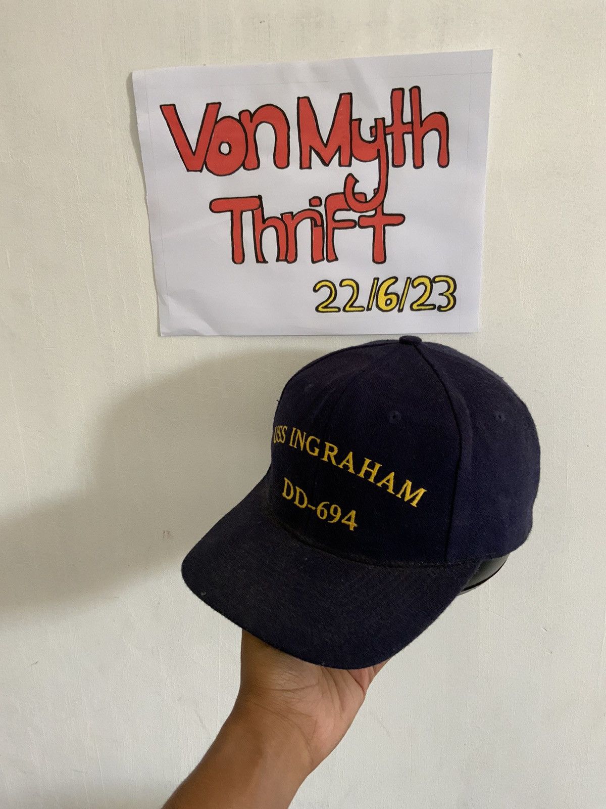 Vintage Vintage USS Ingraham DD-694 Navy US Hat Size ONE SIZE - 2 Thumbnail