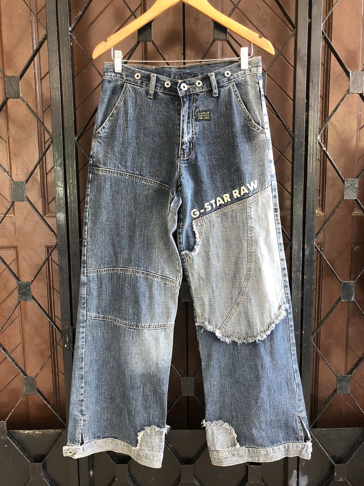 G-Star Japan G Star Raw Double Knee Patchwork Distressed Denum Size US 30 / EU 46 - 1 Thumbnail
