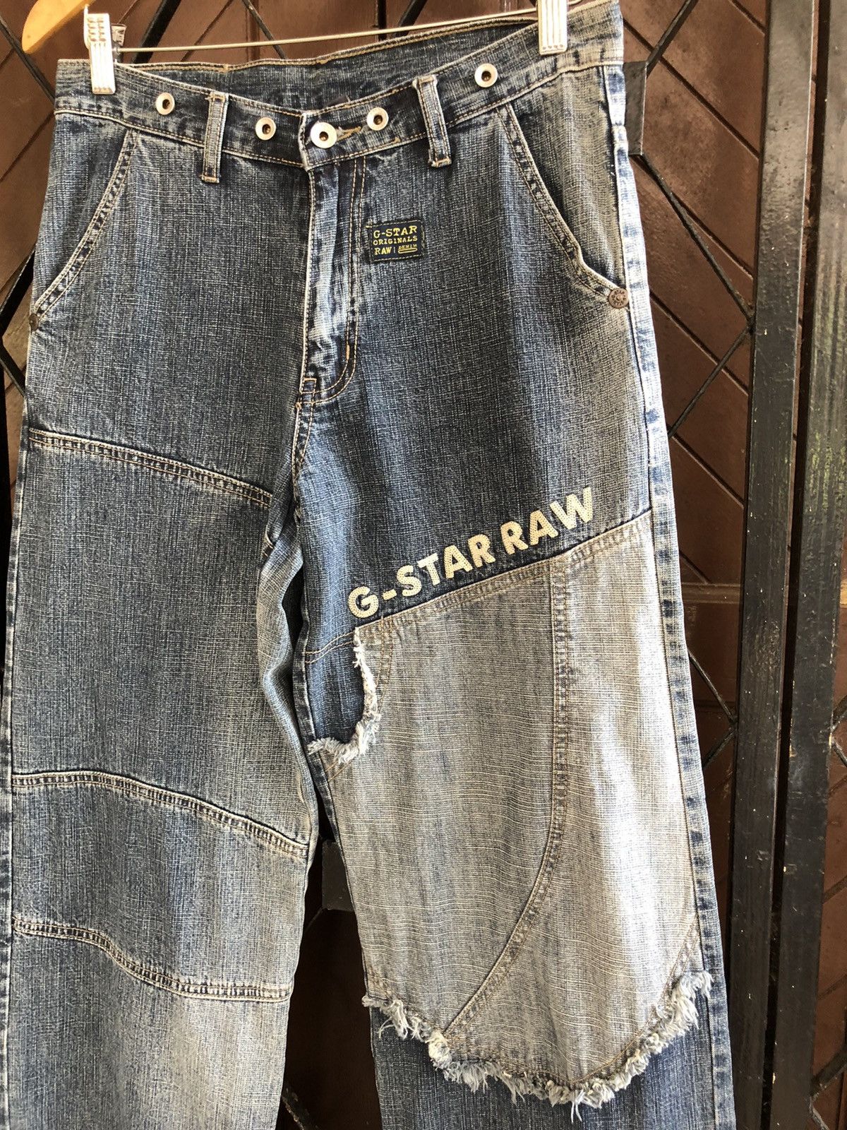 G-Star Japan G Star Raw Double Knee Patchwork Distressed Denum Size US 30 / EU 46 - 2 Thumbnail