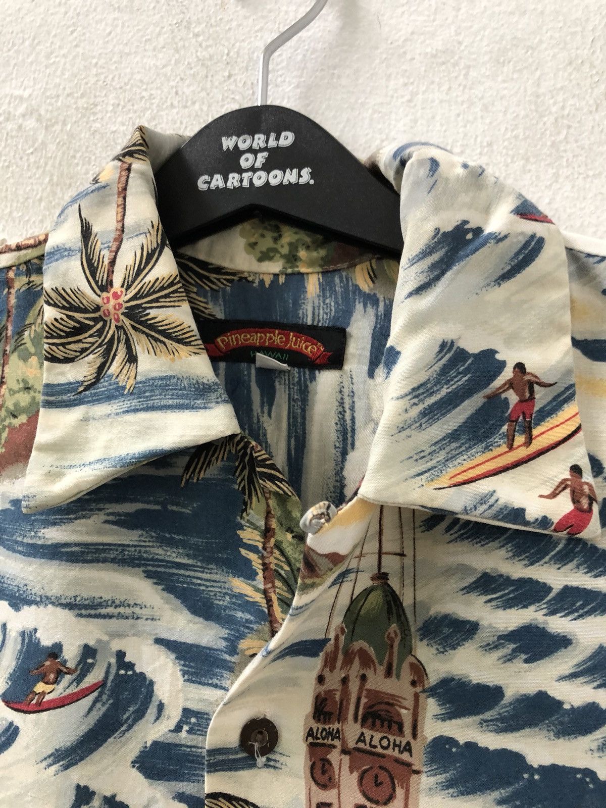 Vintage VTG Pineapple Juice Aloha Palm Trees Beach Rayon Hawaiian Size US M / EU 48-50 / 2 - 7 Thumbnail