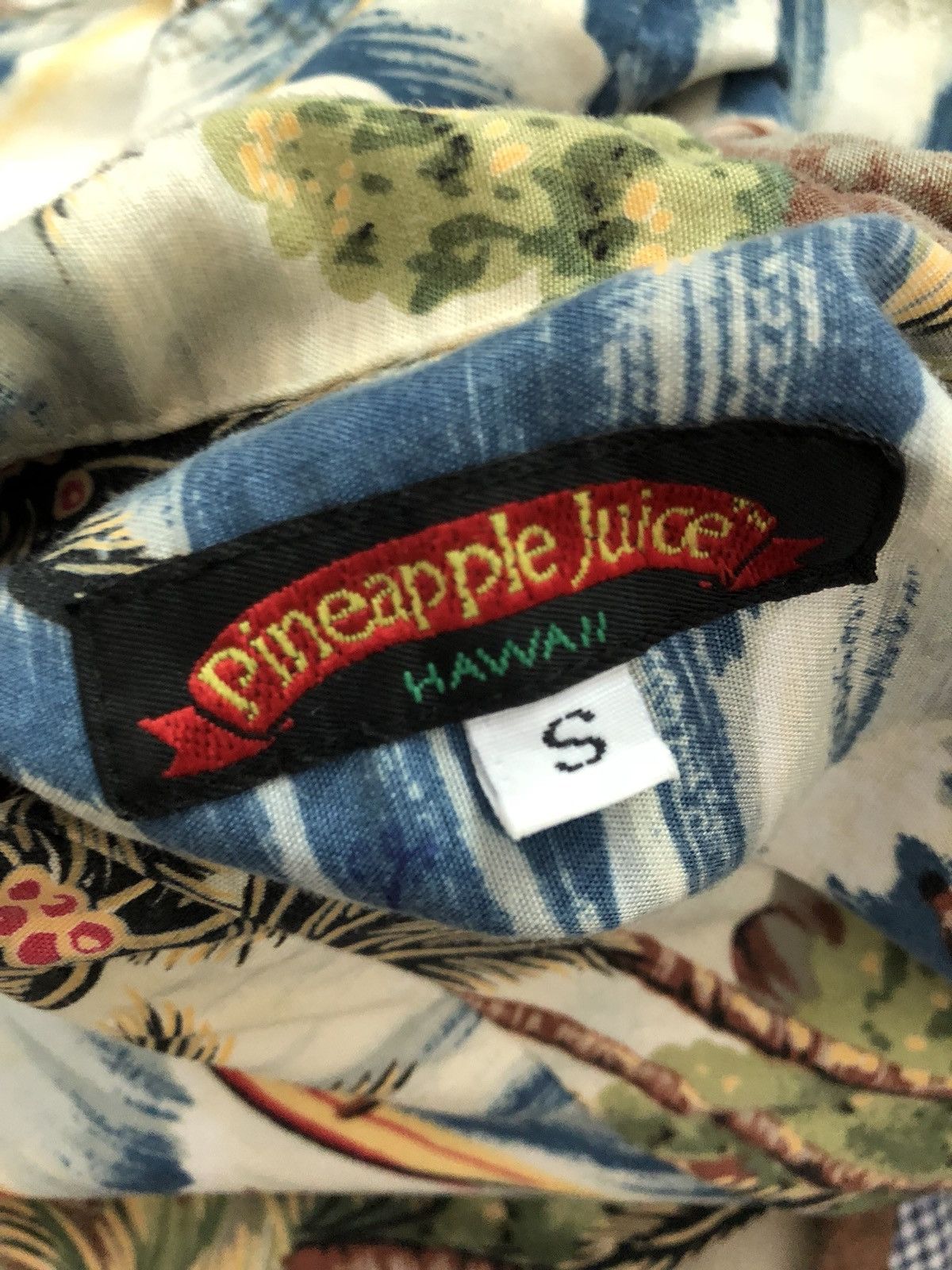 Vintage VTG Pineapple Juice Aloha Palm Trees Beach Rayon Hawaiian Size US M / EU 48-50 / 2 - 16 Thumbnail