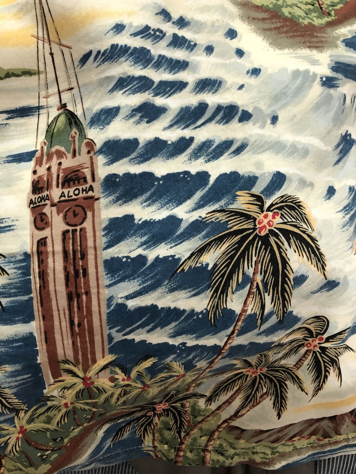 Vintage VTG Pineapple Juice Aloha Palm Trees Beach Rayon Hawaiian Size US M / EU 48-50 / 2 - 13 Thumbnail