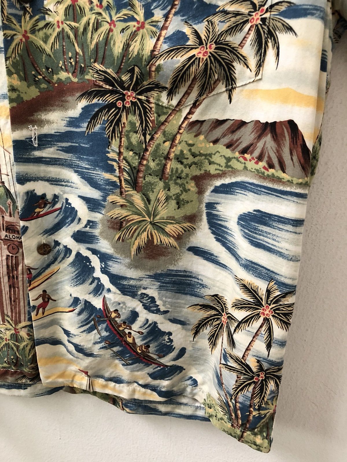 Vintage VTG Pineapple Juice Aloha Palm Trees Beach Rayon Hawaiian Size US M / EU 48-50 / 2 - 6 Thumbnail