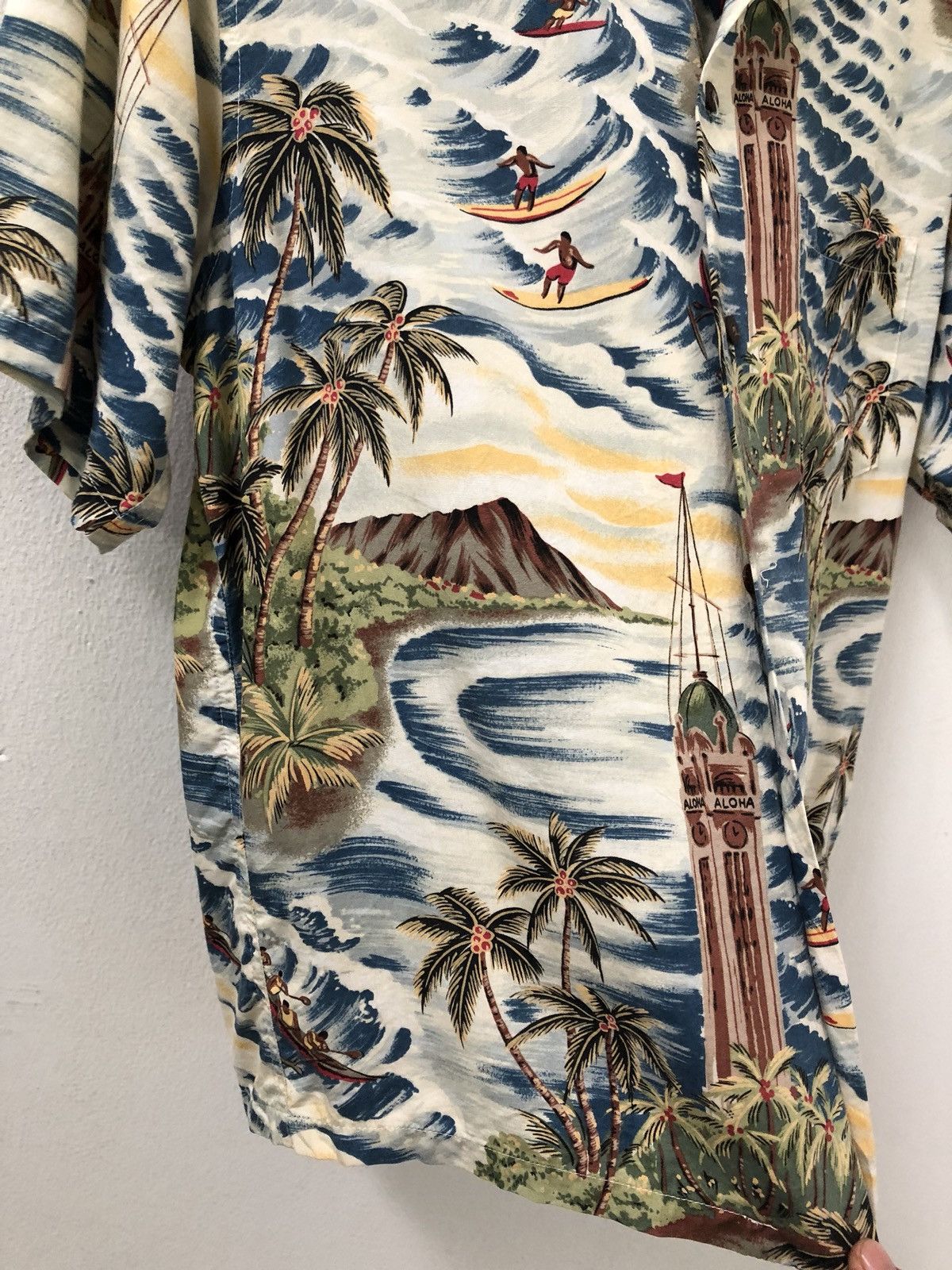 Vintage VTG Pineapple Juice Aloha Palm Trees Beach Rayon Hawaiian Size US M / EU 48-50 / 2 - 9 Thumbnail