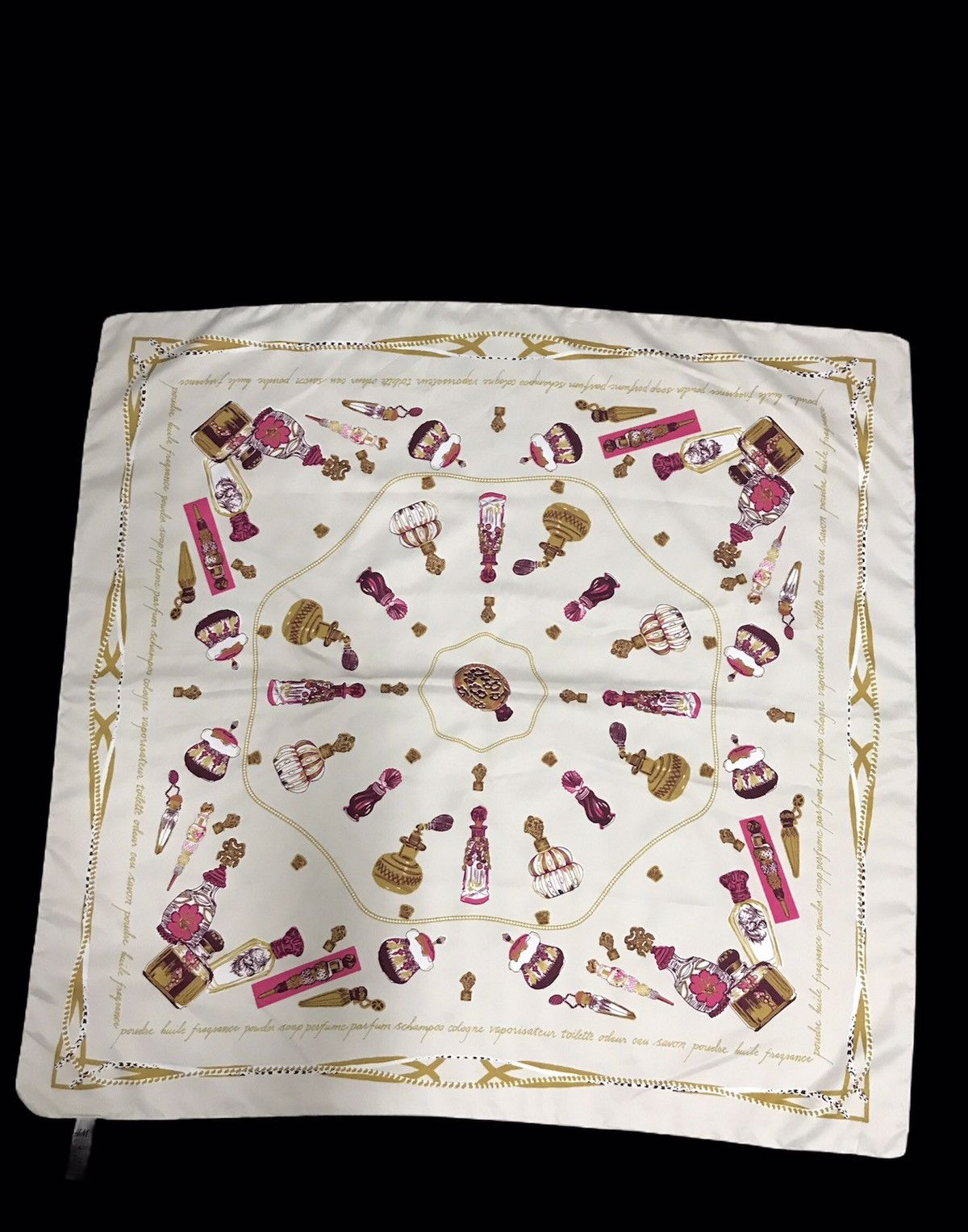 Other Vintage H&M Silk Scarf Antique Material Pocket Square Size ONE SIZE - 4 Thumbnail