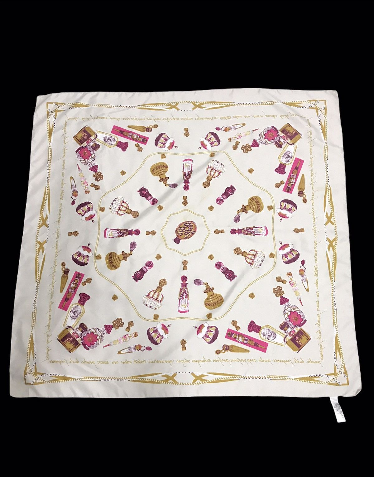 Vintage H&M Silk Scarf Antique Material Pocket Square