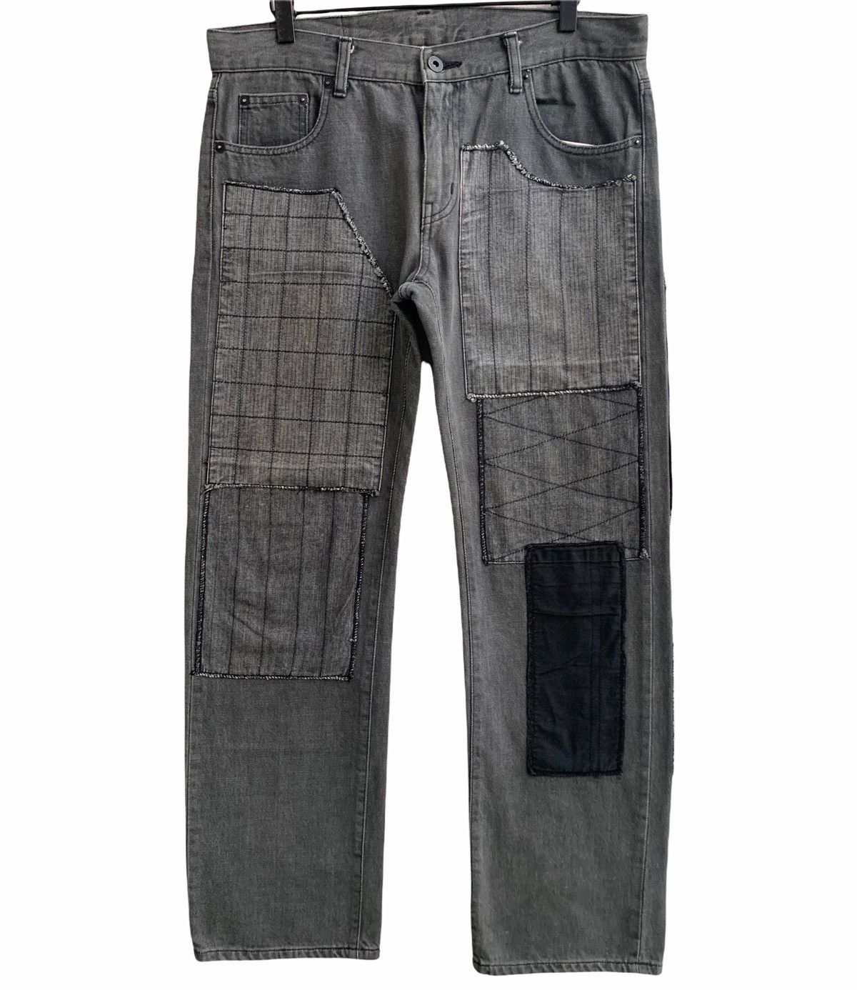 image of Archival Clothing x Neighborhood Vintage Neigborhood Fragment Narrow Patchwork Selvedge in Faded Bl