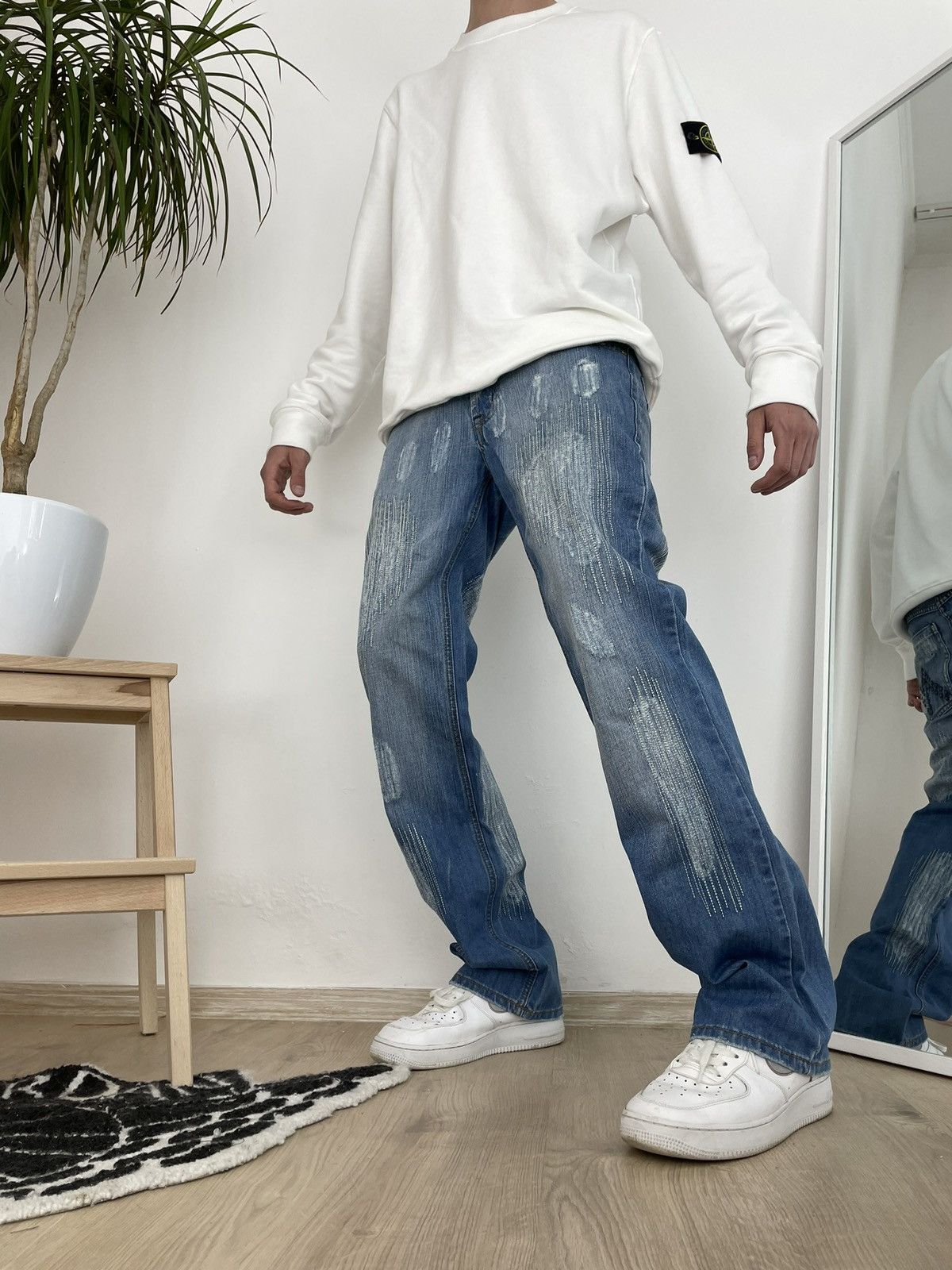 Japanese Brand × Vintage Vintage Japanese Brand jeans distressed blue denim buggy fit Size US 31 - 9 Thumbnail