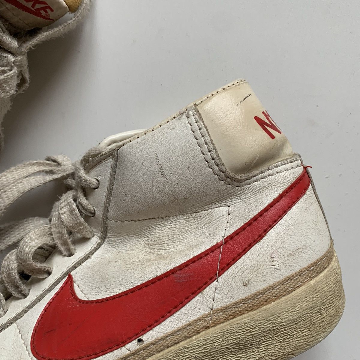 Nike × Vintage Vintage 80s Nike blazer high shoe white size 6 distressed Size US 6 / EU 39 - 2 Thumbnail