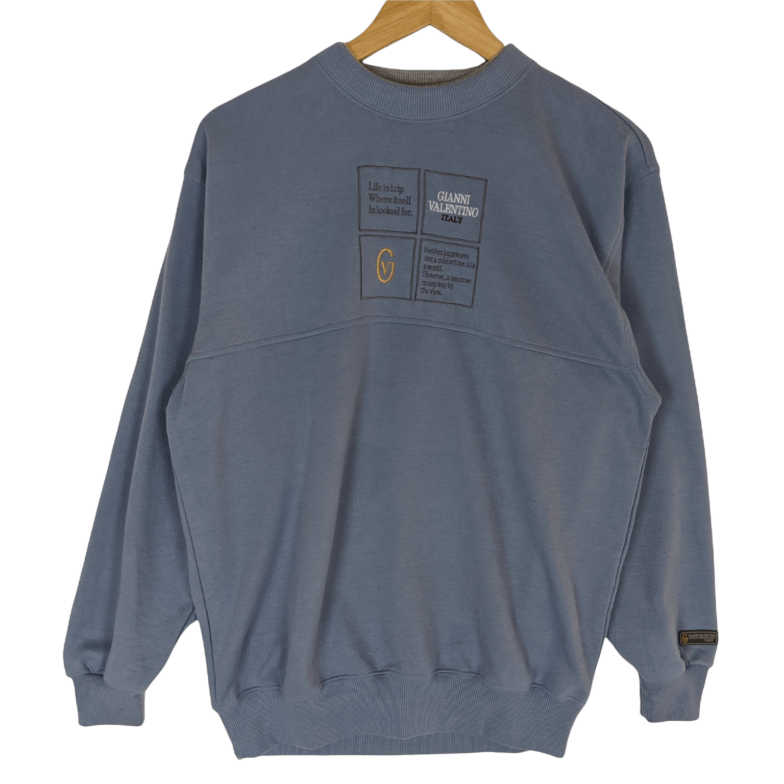 Gianni Valentino × Valentino GIANNI VALENTINO Big Spell Out Logo Jumper Sweatshirt Size US M / EU 48-50 / 2 - 2 Thumbnail