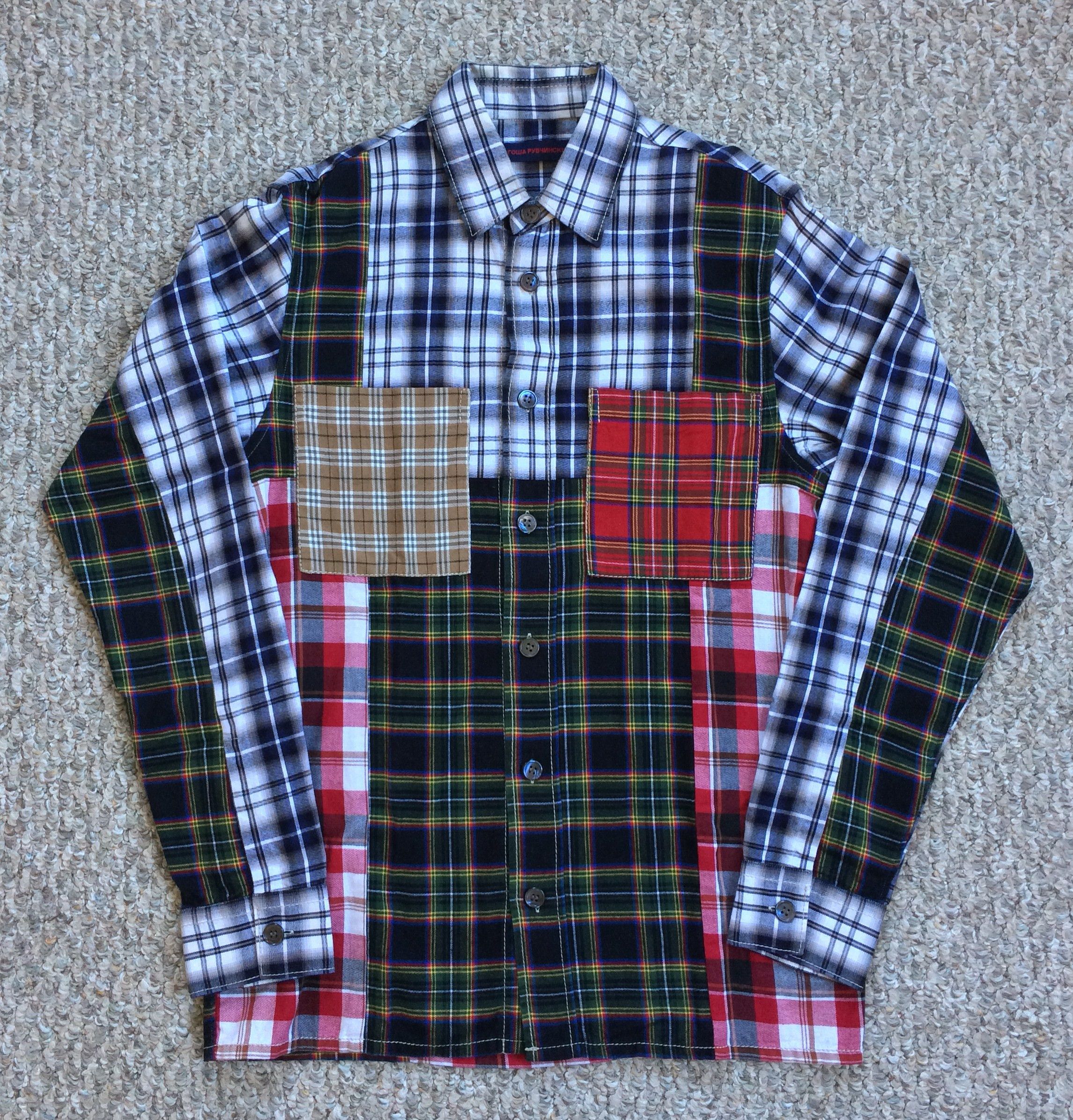 image of Gosha Rubchinskiy S/s 2015 Gosha Patchwork Flannel Dsm Exclusive, Men's (Size Small)