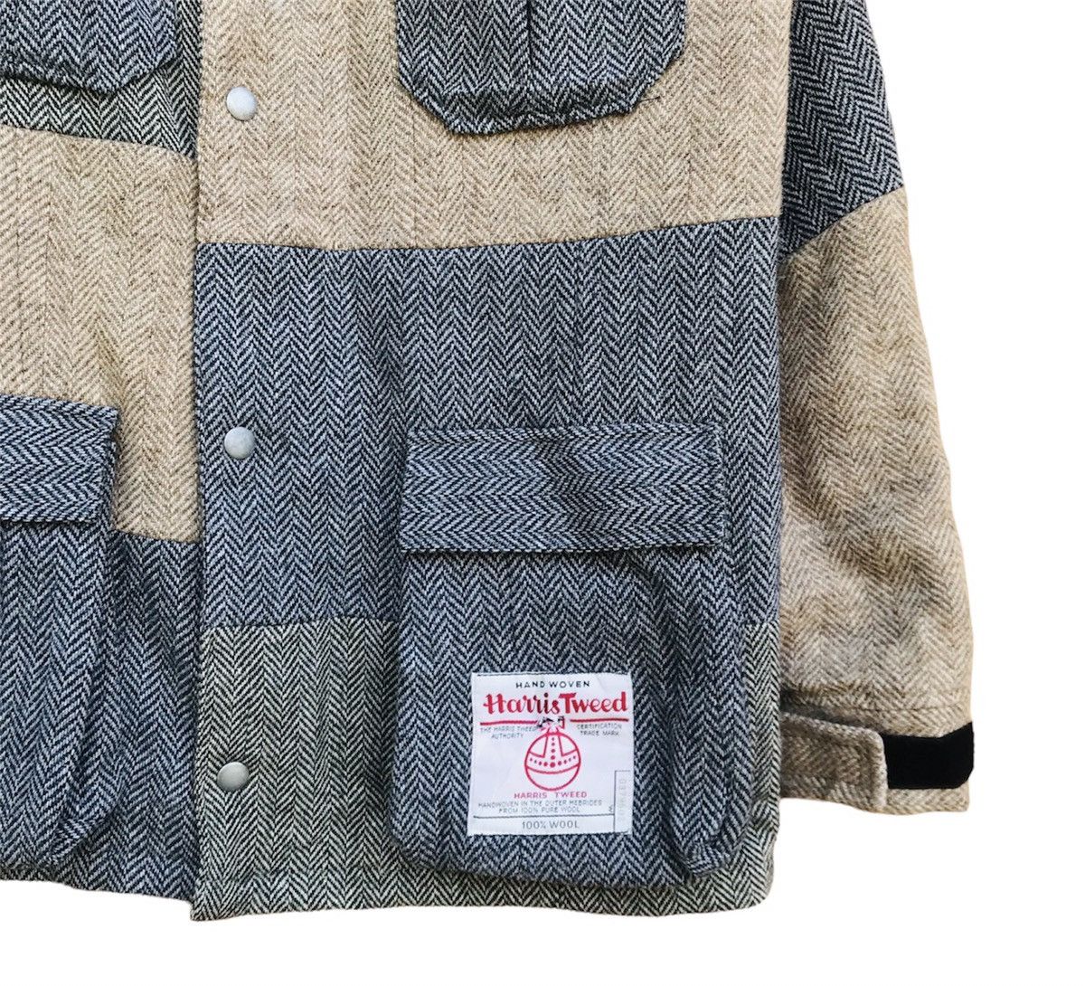 Harris Tweed Rare 1998 Vintage Harris tweed multitone wool hoodie jacket Size US M / EU 48-50 / 2 - 3 Thumbnail