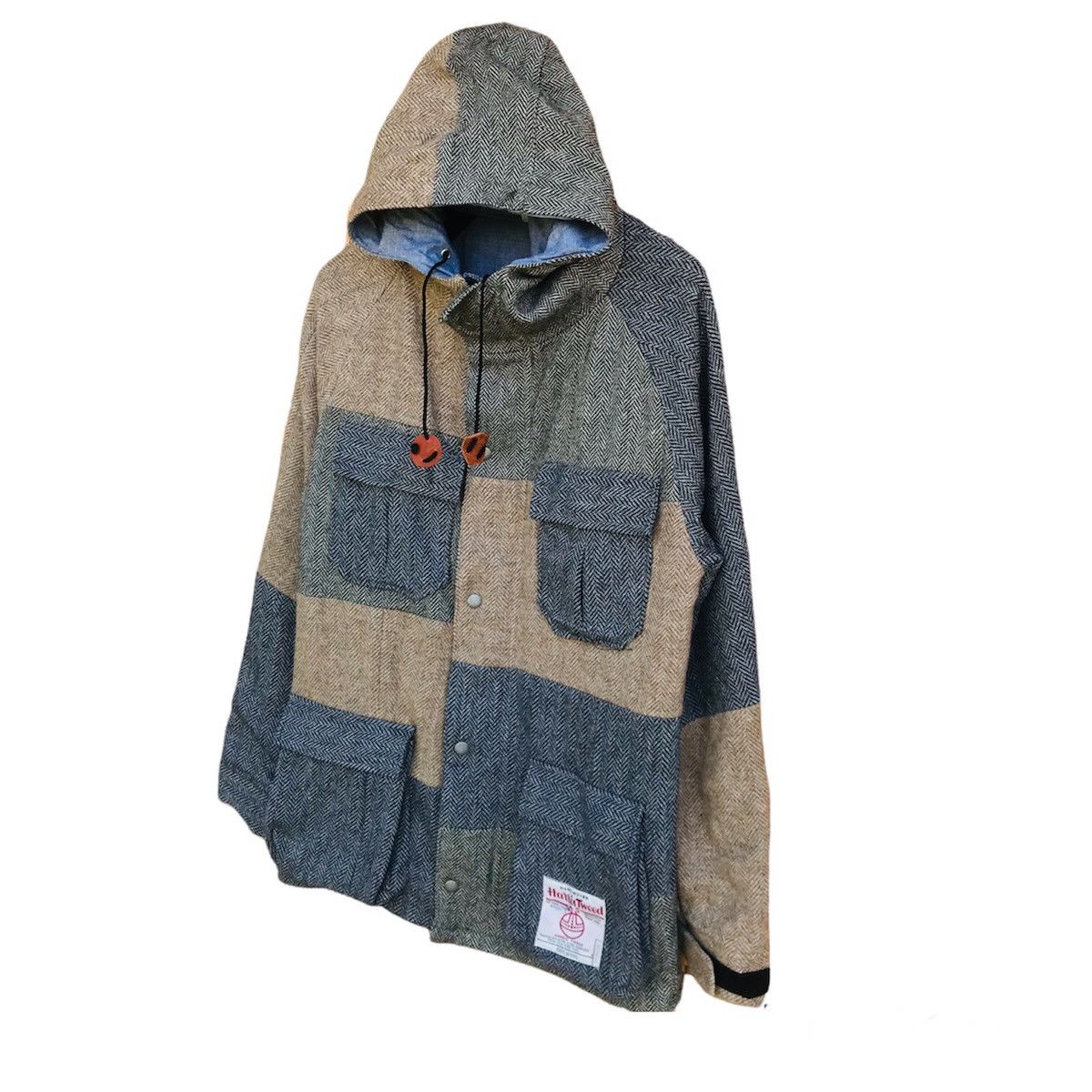 Harris Tweed Rare 1998 Vintage Harris tweed multitone wool hoodie jacket Size US M / EU 48-50 / 2 - 2 Thumbnail