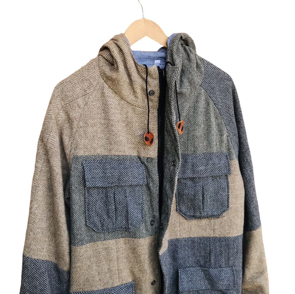 Harris Tweed Rare 1998 Vintage Harris tweed multitone wool hoodie jacket Size US M / EU 48-50 / 2 - 6 Thumbnail