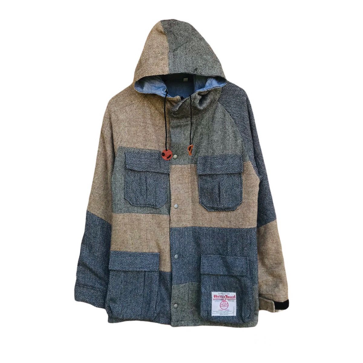 Harris Tweed Rare 1998 Vintage Harris tweed multitone wool hoodie jacket Size US M / EU 48-50 / 2 - 1 Thumbnail