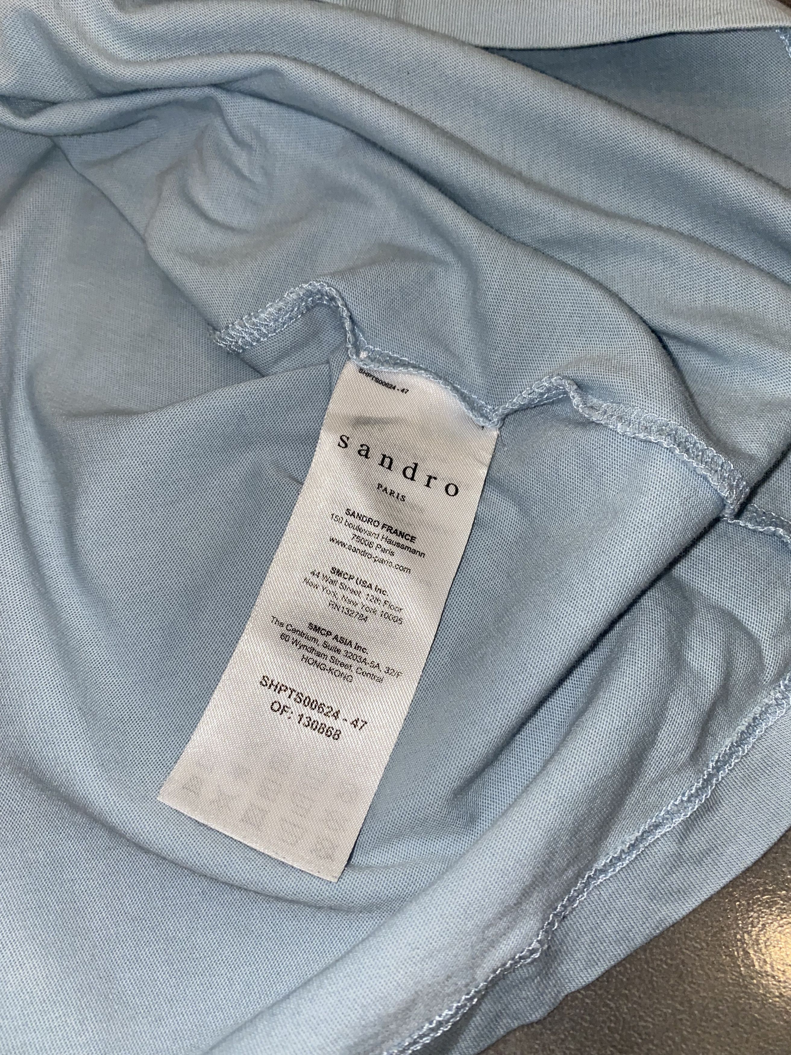 Sandro Sandro "Love Forever" Baby Blue T-Shirt Size US M / EU 48-50 / 2 - 11 Thumbnail