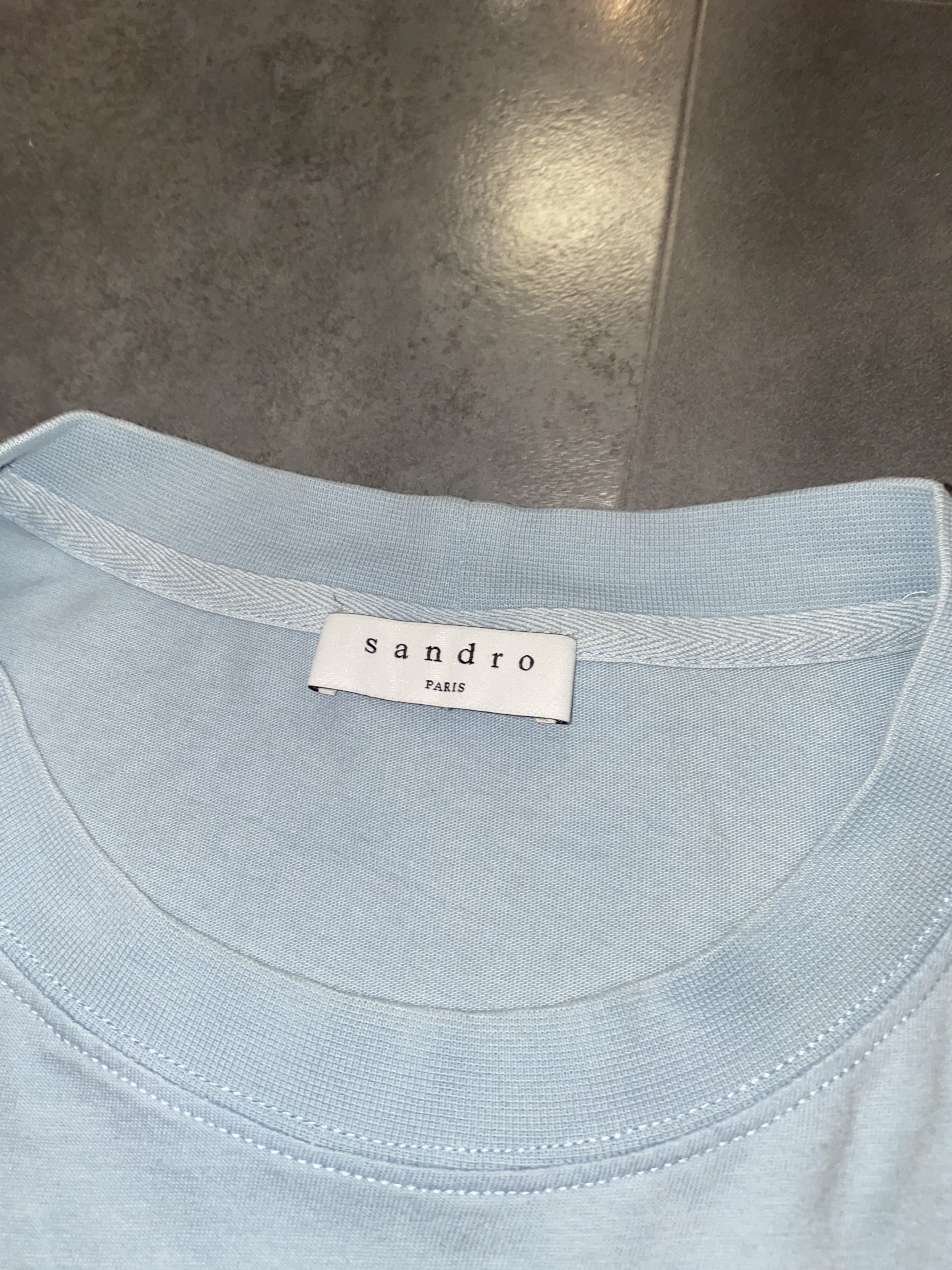 Sandro Sandro "Love Forever" Baby Blue T-Shirt Size US M / EU 48-50 / 2 - 10 Thumbnail